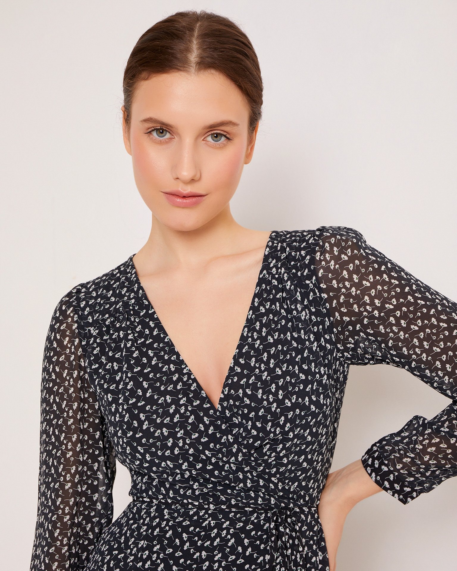 Black Wrap Dress, Black — photo 6