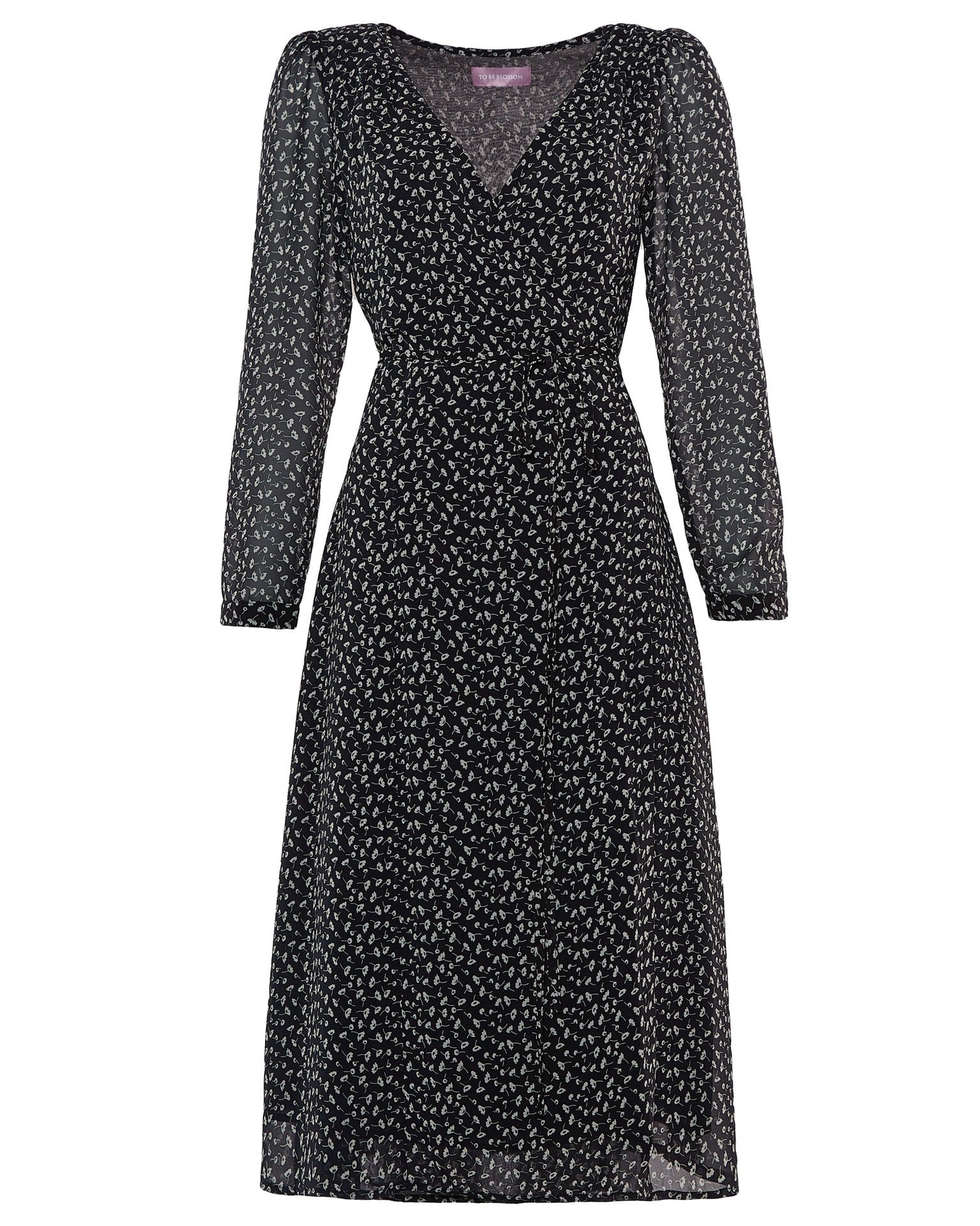 Black Wrap Dress, Black — photo 8