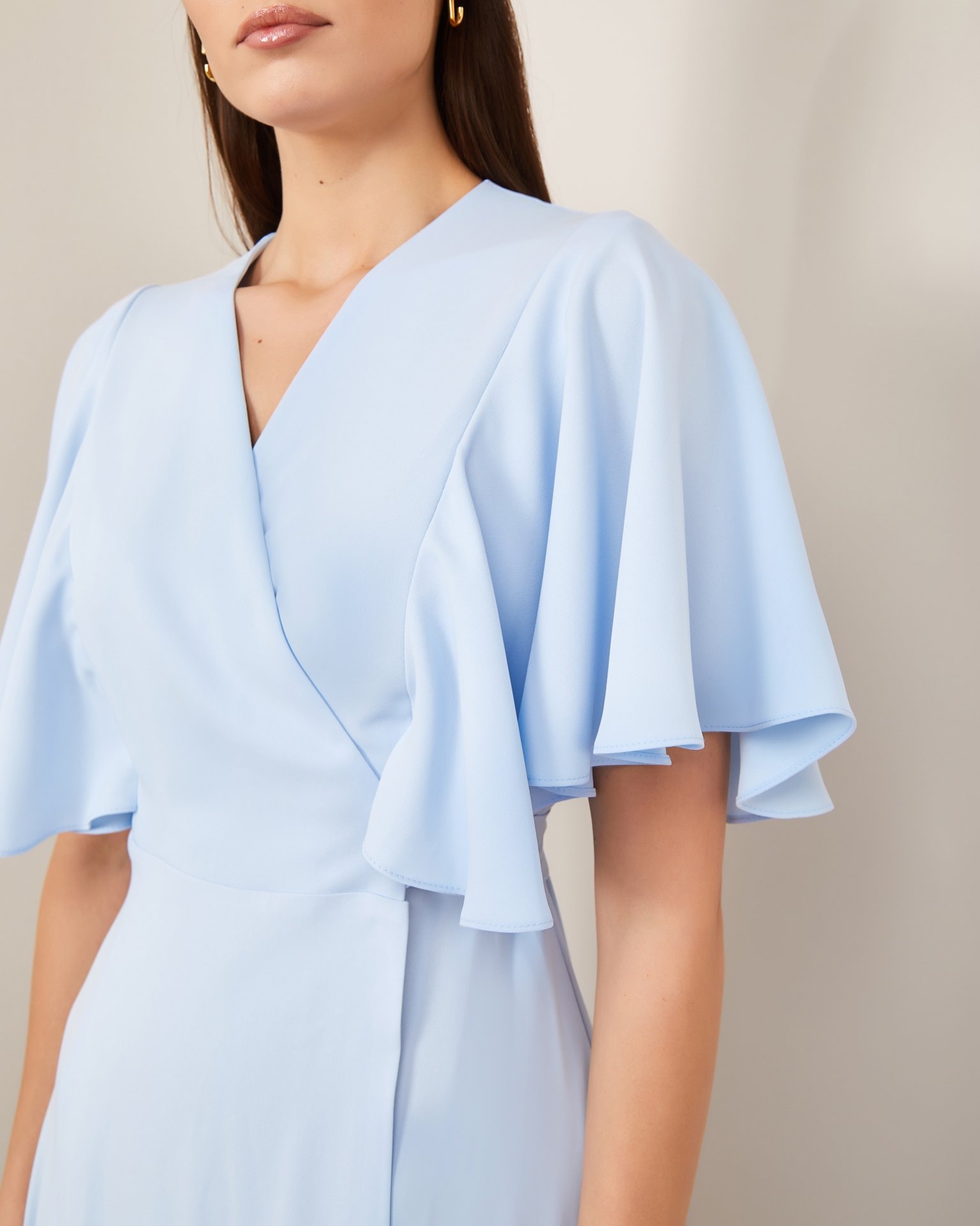 Dress with batwing sleeves, Light Blue — photo 5