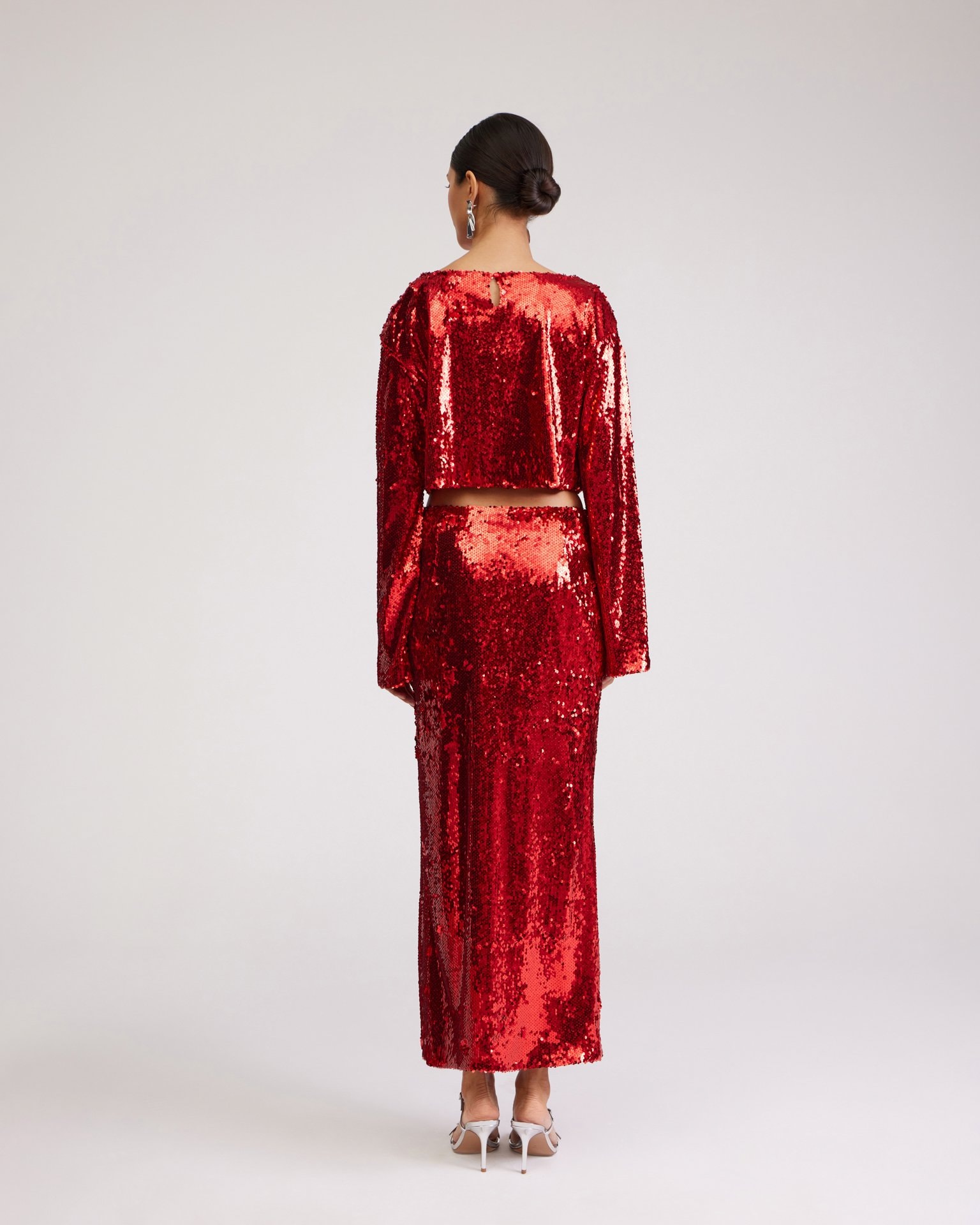 Red sequin skirt, Red — photo 3