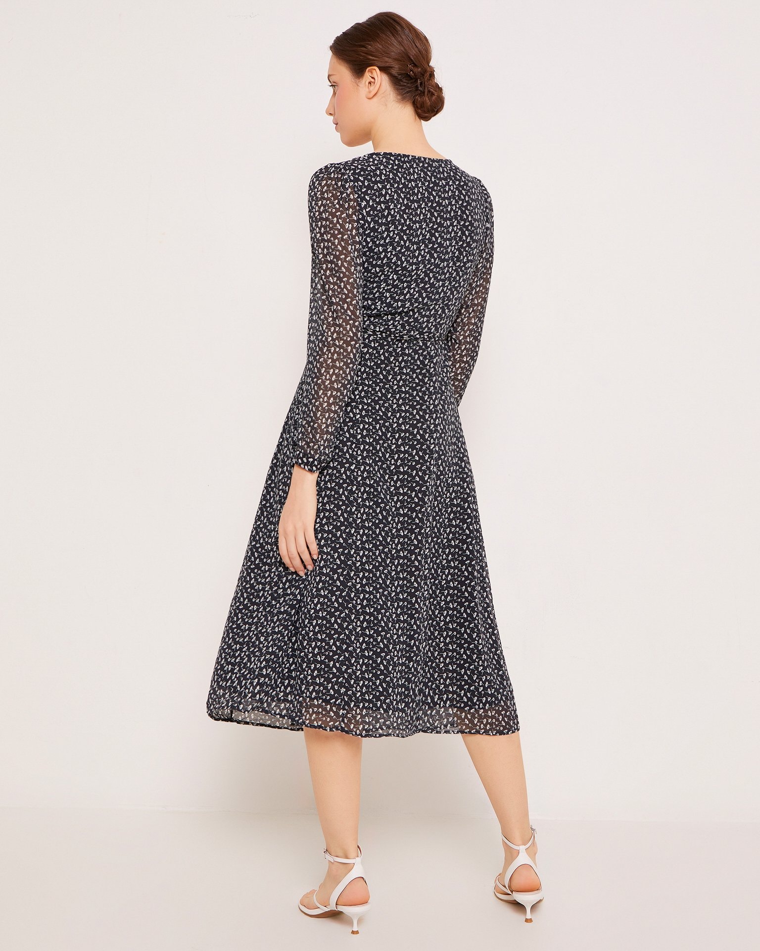 Black Wrap Dress, Black — photo 3