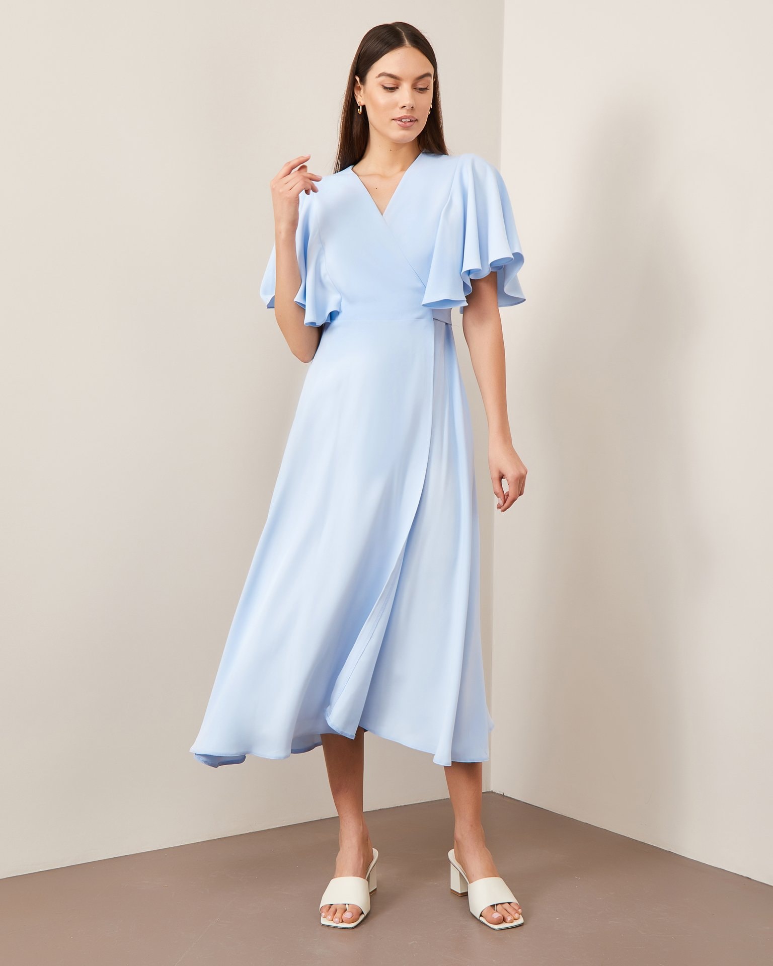 Dress with batwing sleeves, Light Blue