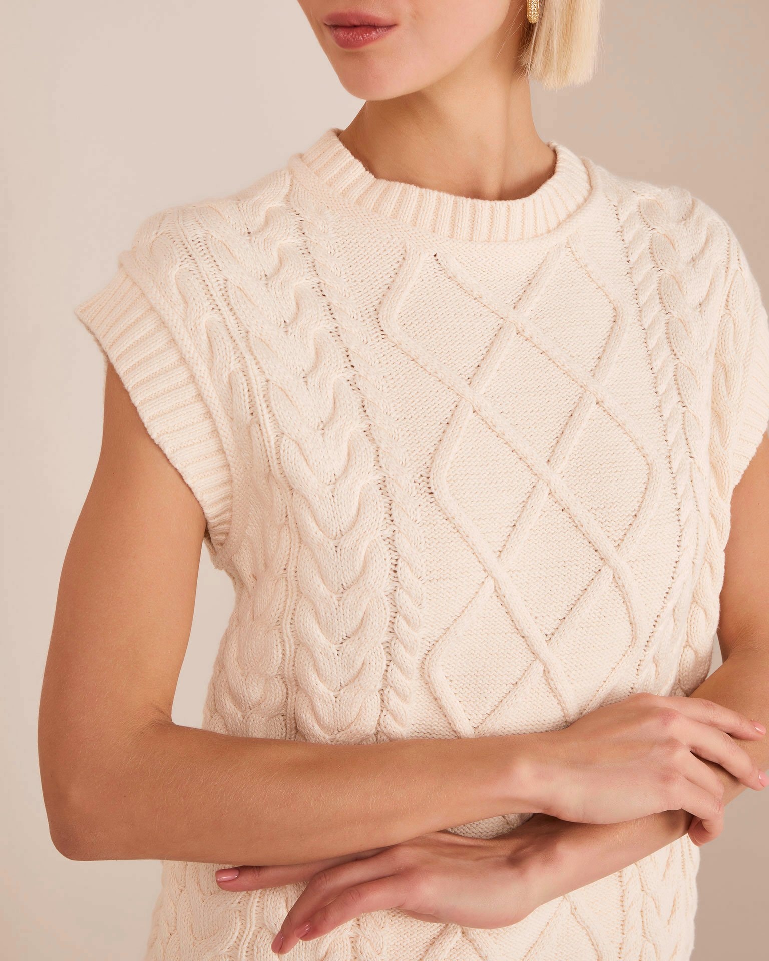 Sleeveless jumper, Milky — photo 6