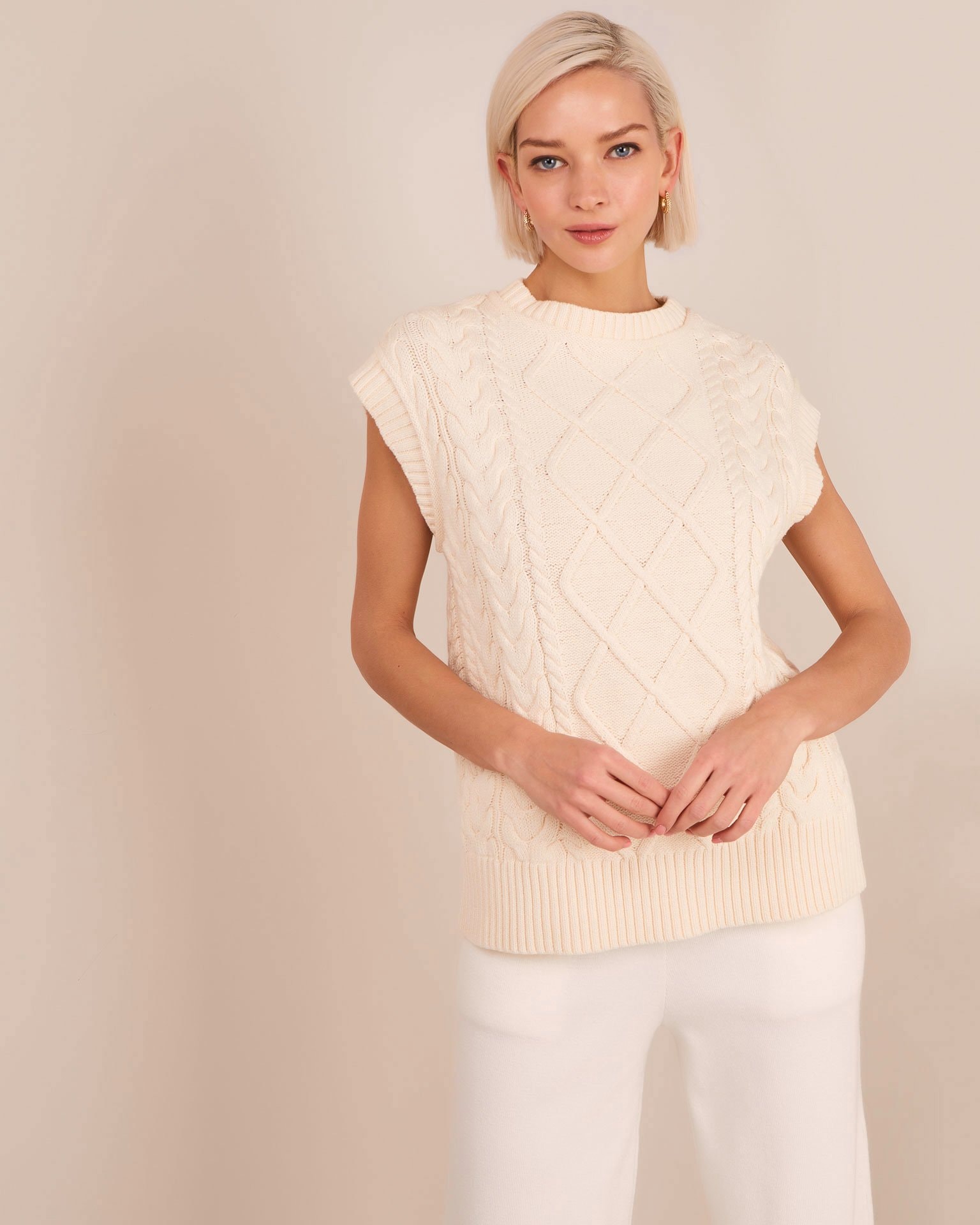 Sleeveless jumper, Milky — photo 2