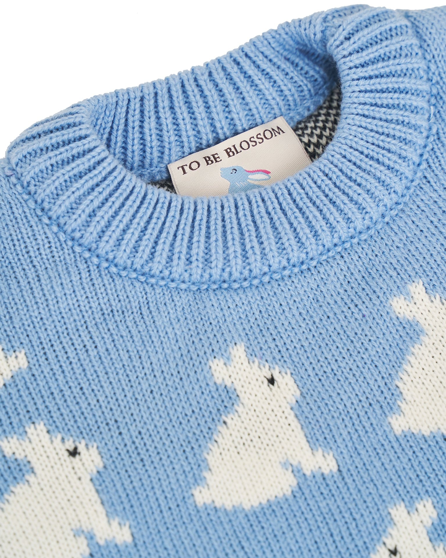 Children's Jumper with Rabbit Print, Sky Blue — photo 3