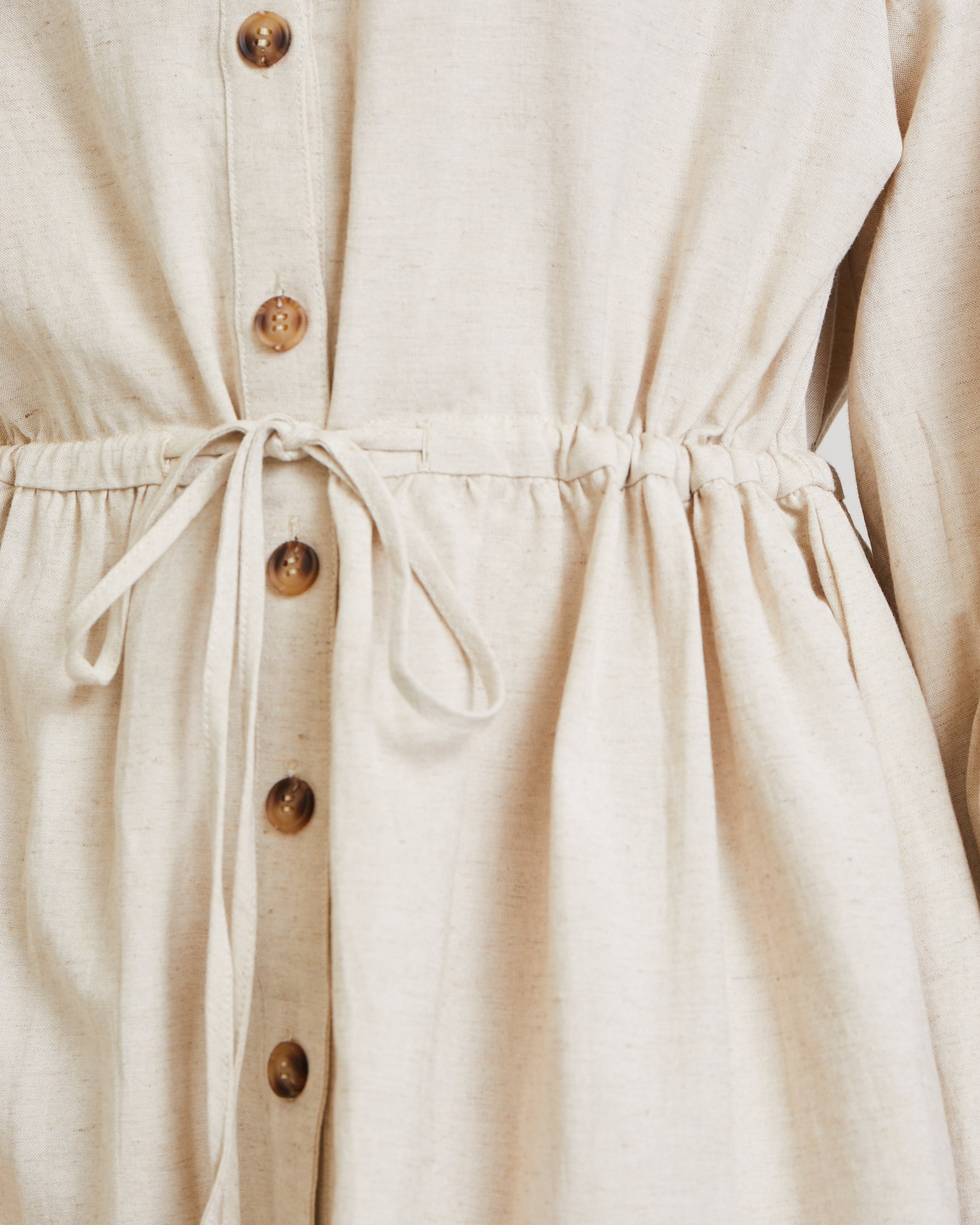 Linen shirt dress, Beige — photo 6