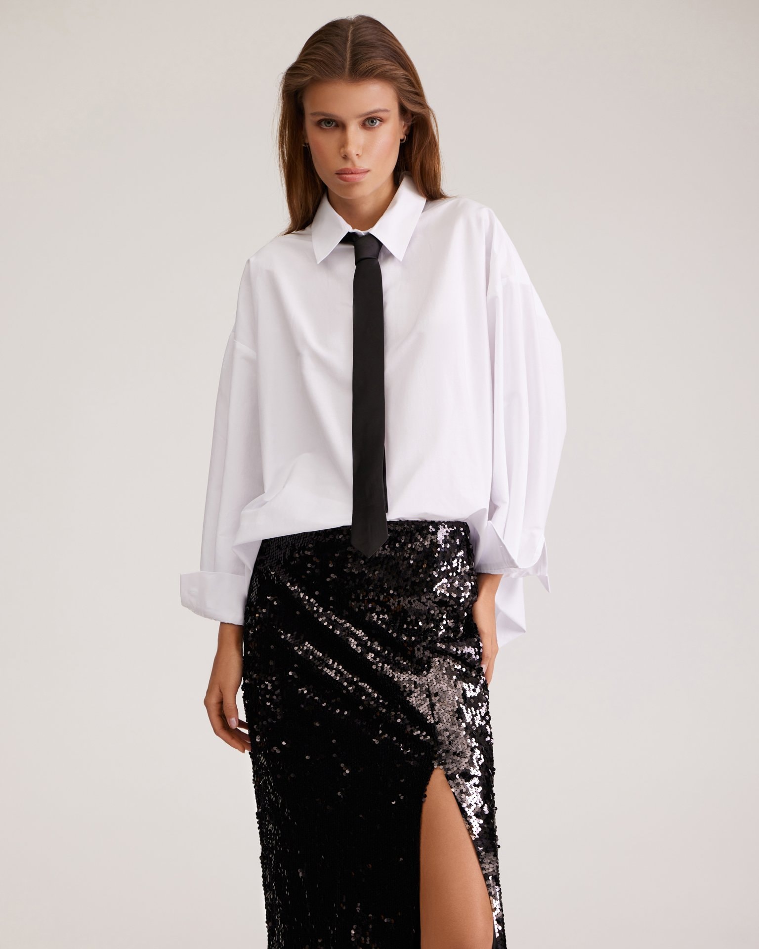 Black sequin skirt, Black — photo 9