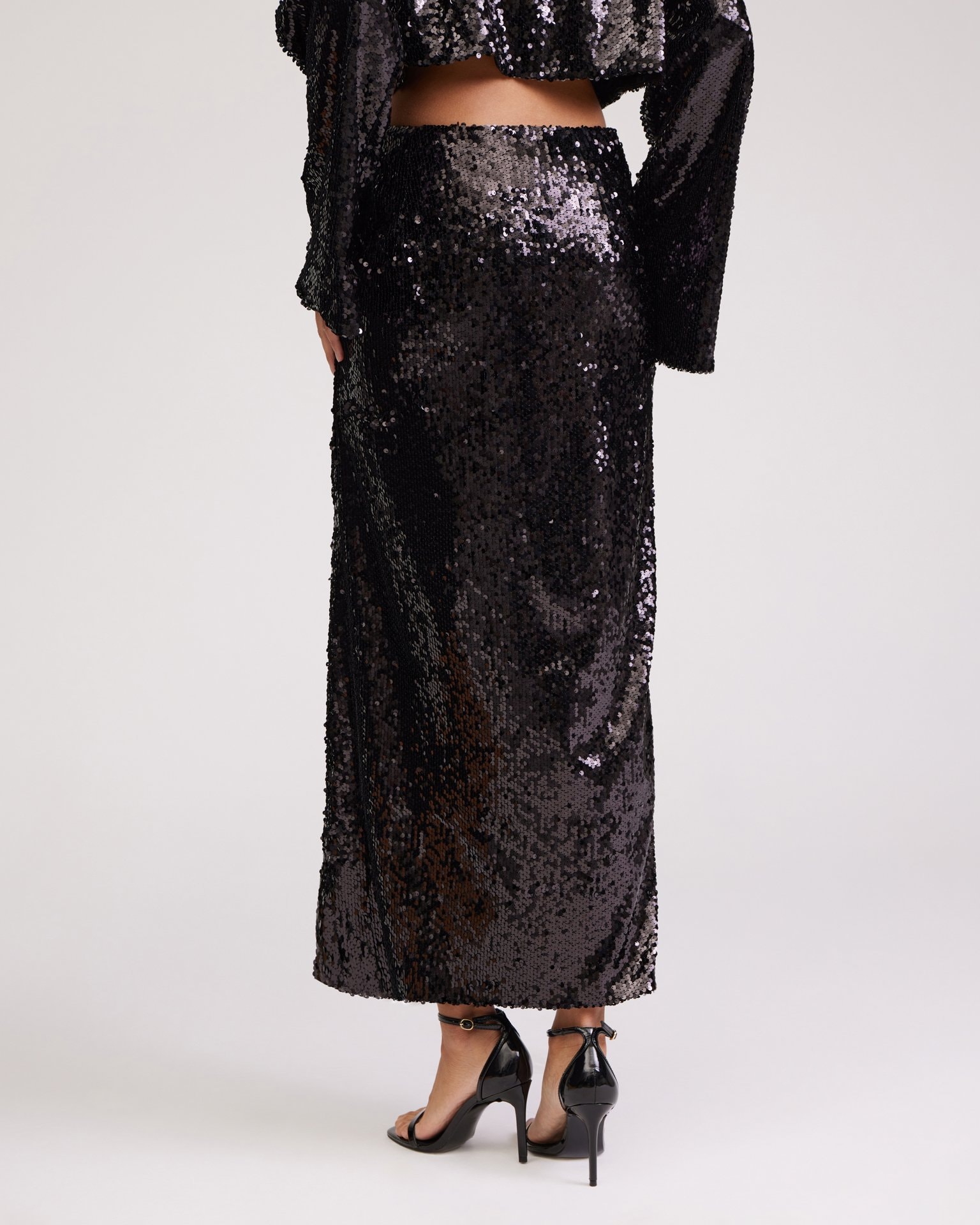 Black sequin skirt, Black — photo 7
