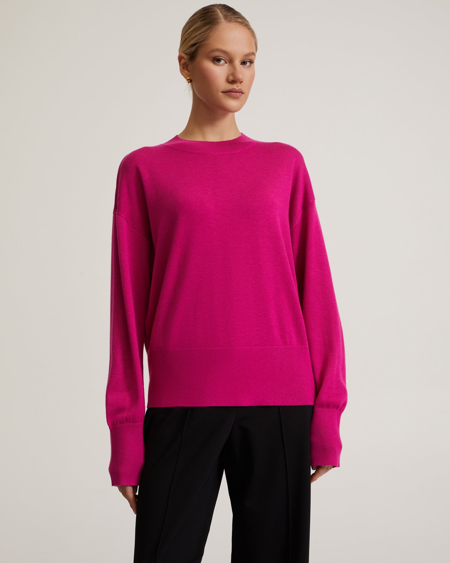 Solid-colour jumper, Fuchsia