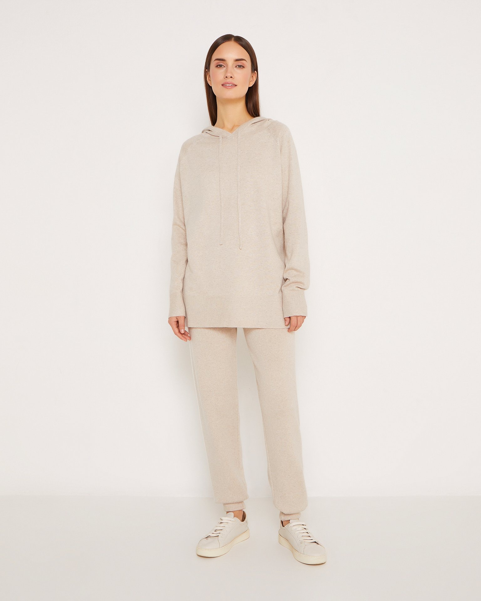Cashmere set with a hoodie, Beige — photo 2