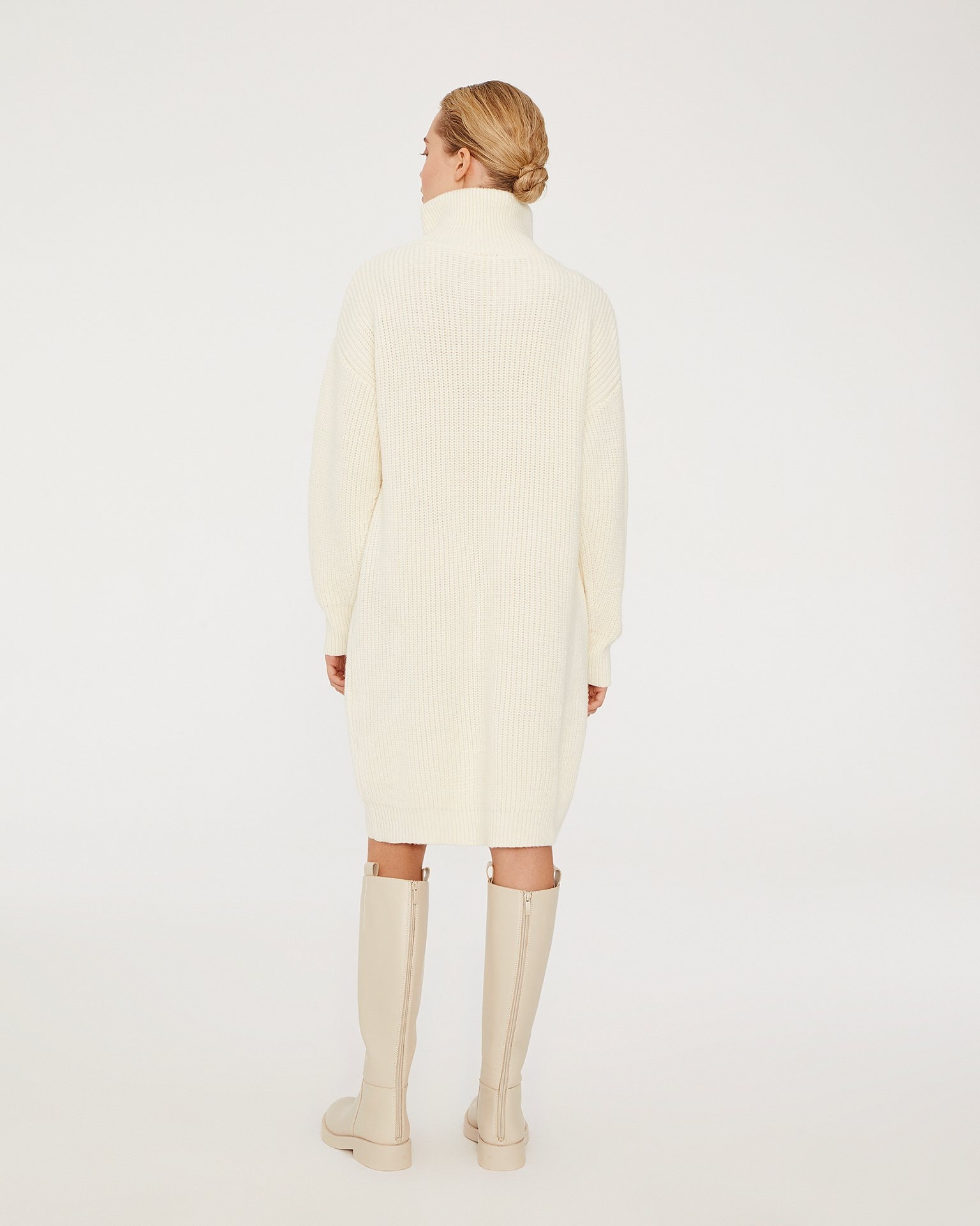 White knit dress, White — photo 3