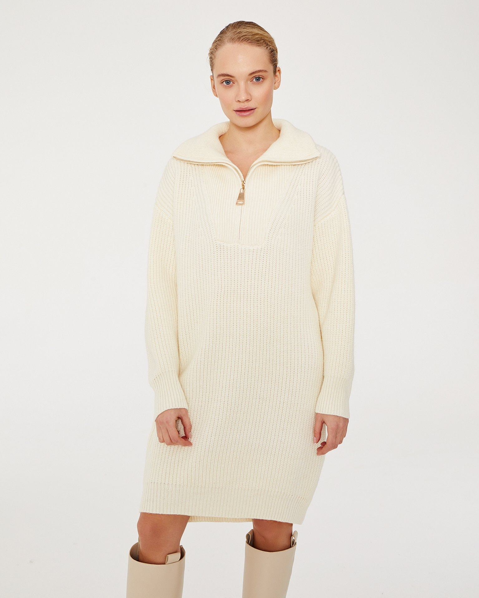 White knit dress, White