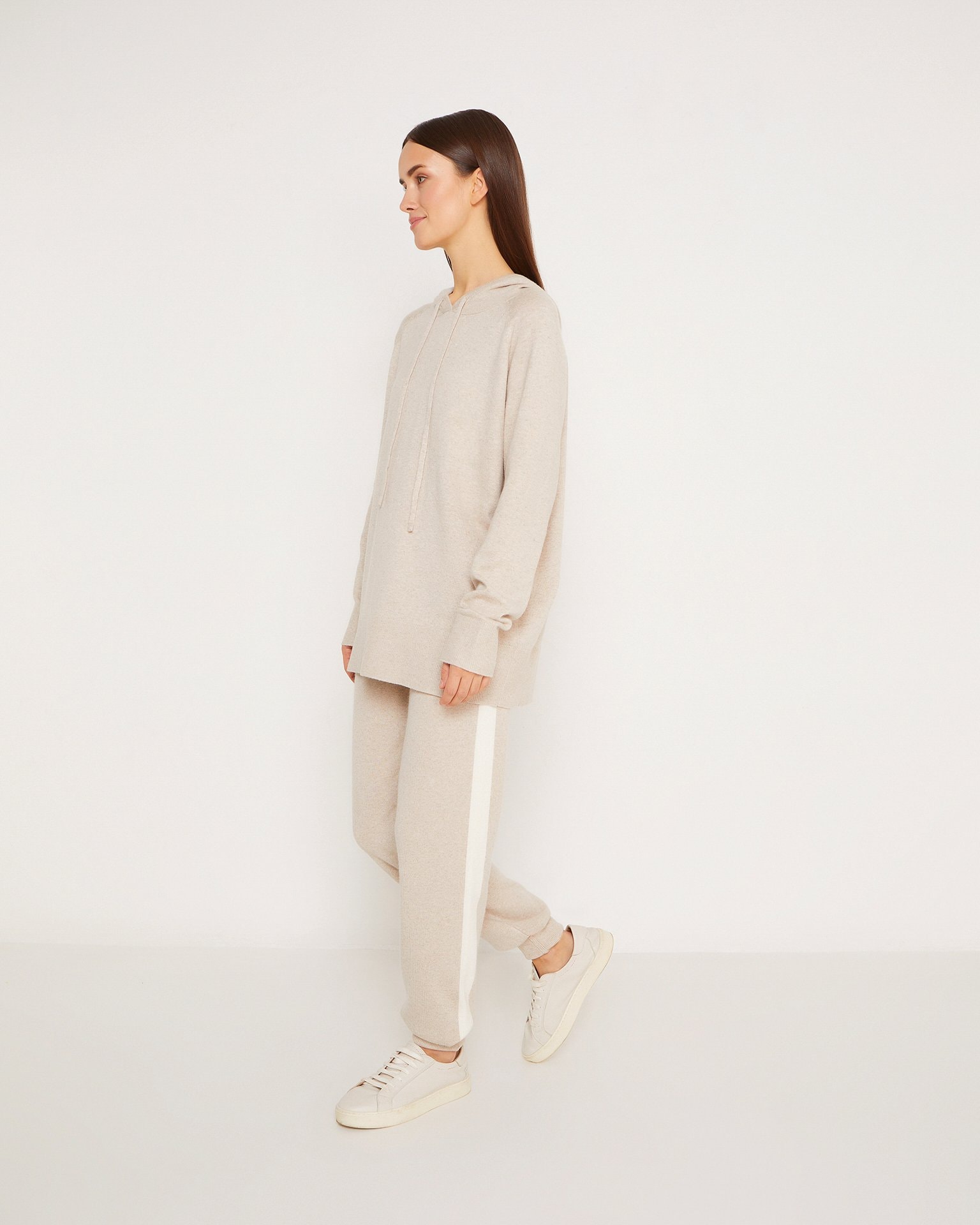 Cashmere set with a hoodie, Beige — photo 4