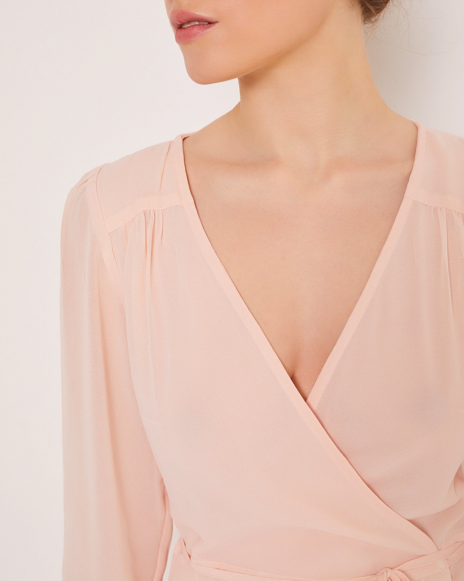 Mid-length wrap dress, Dusty pink — photo 6