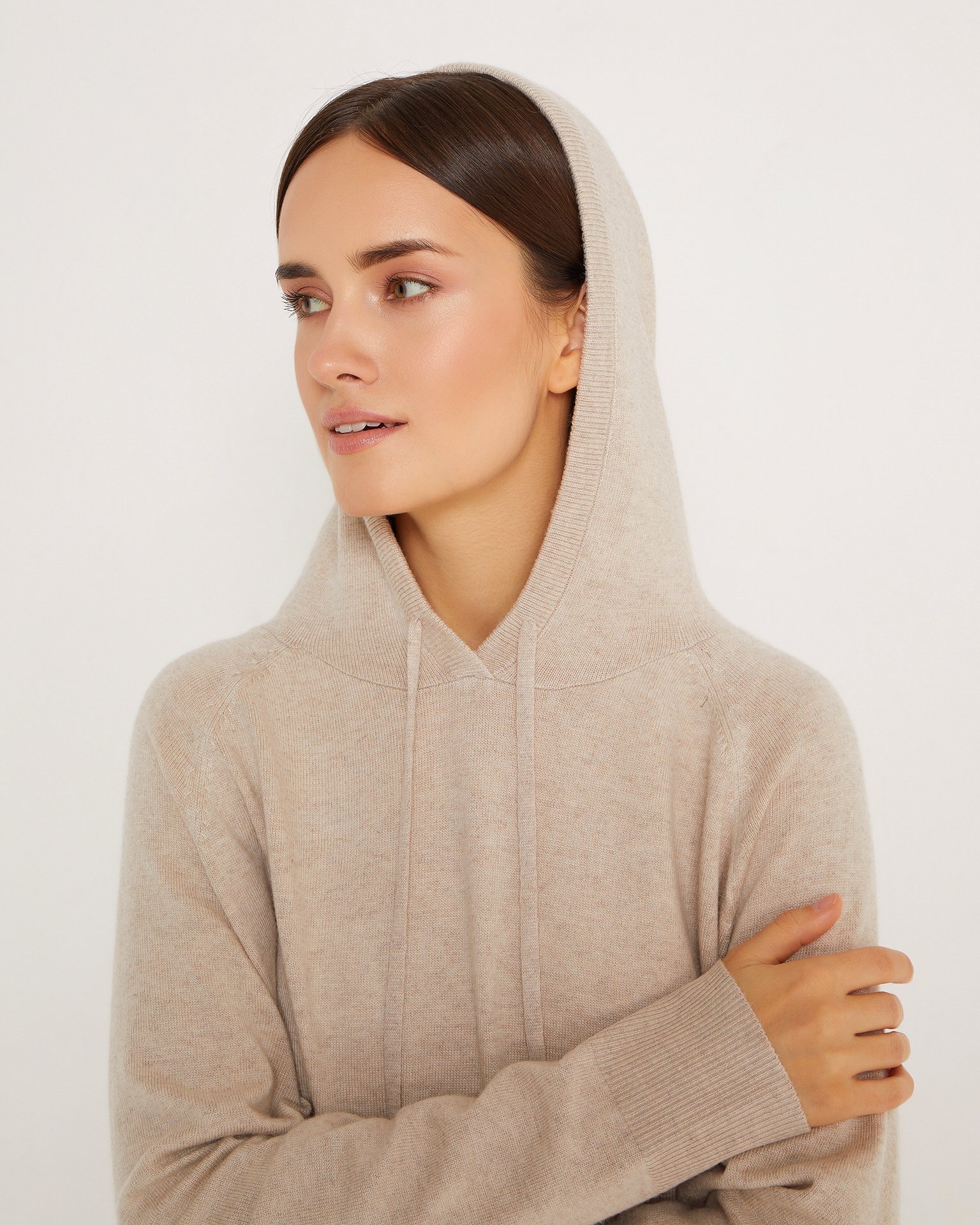Cashmere set with a hoodie, Beige — photo 6