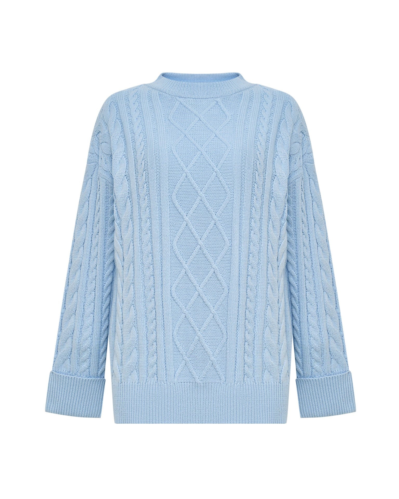 Textured jumper in blue, Sky Blue — photo 7