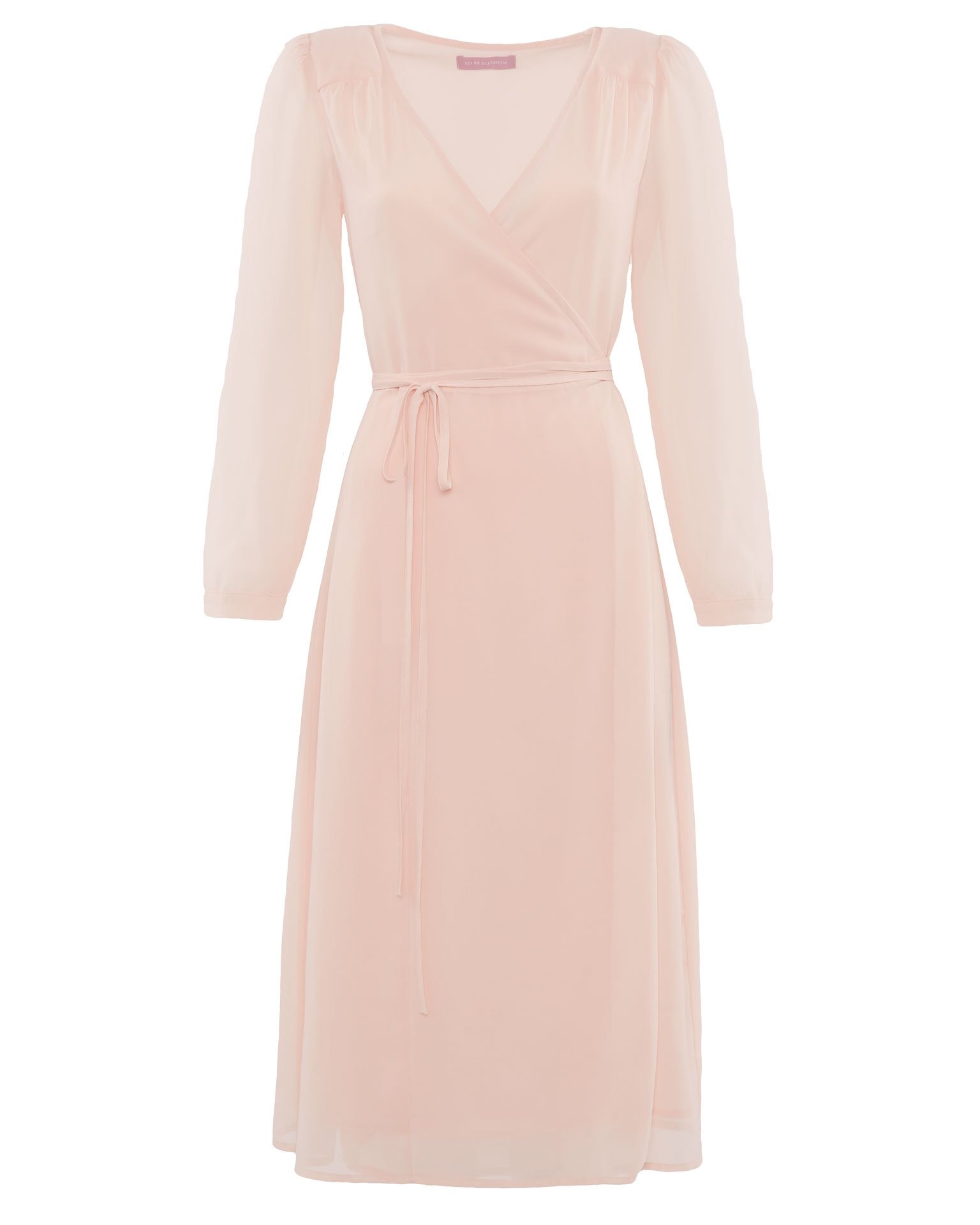Mid-length wrap dress, Dusty pink — photo 7