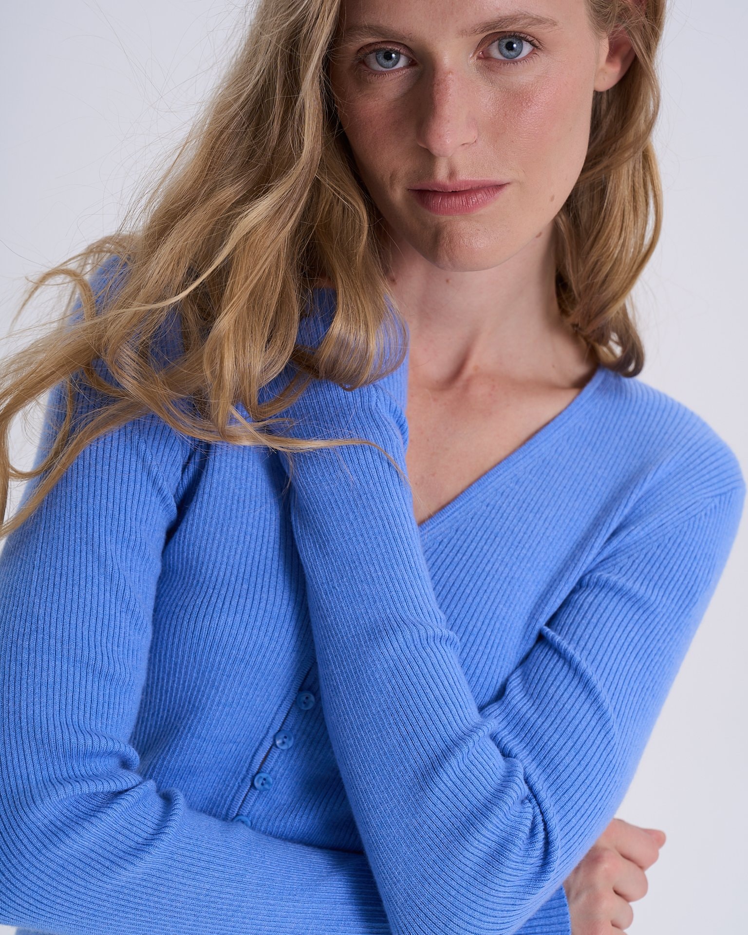 Button-front cardigan, Sky Blue — photo 4