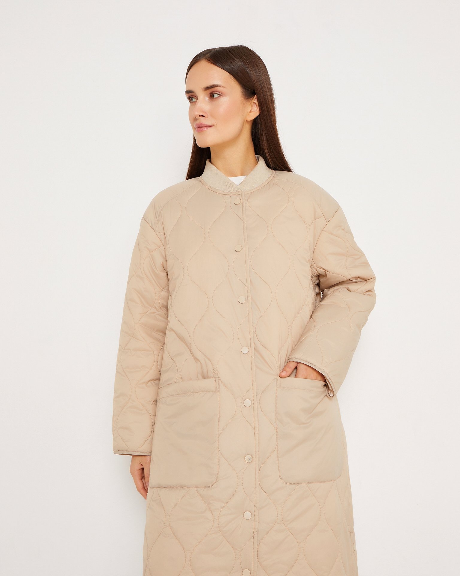 Coat with patch pockets, Beige — photo 4