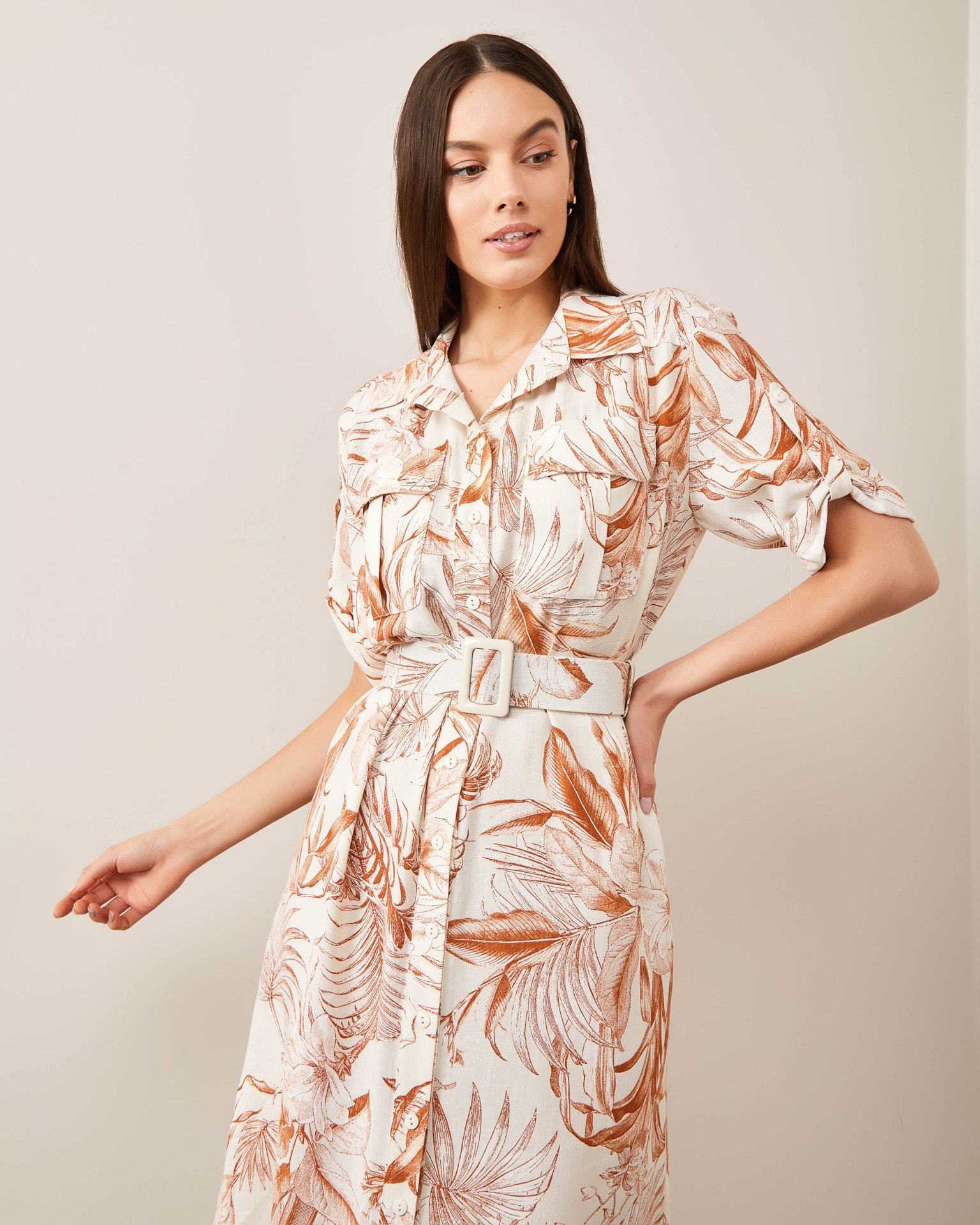 Dress in colonial style, Brown — photo 2
