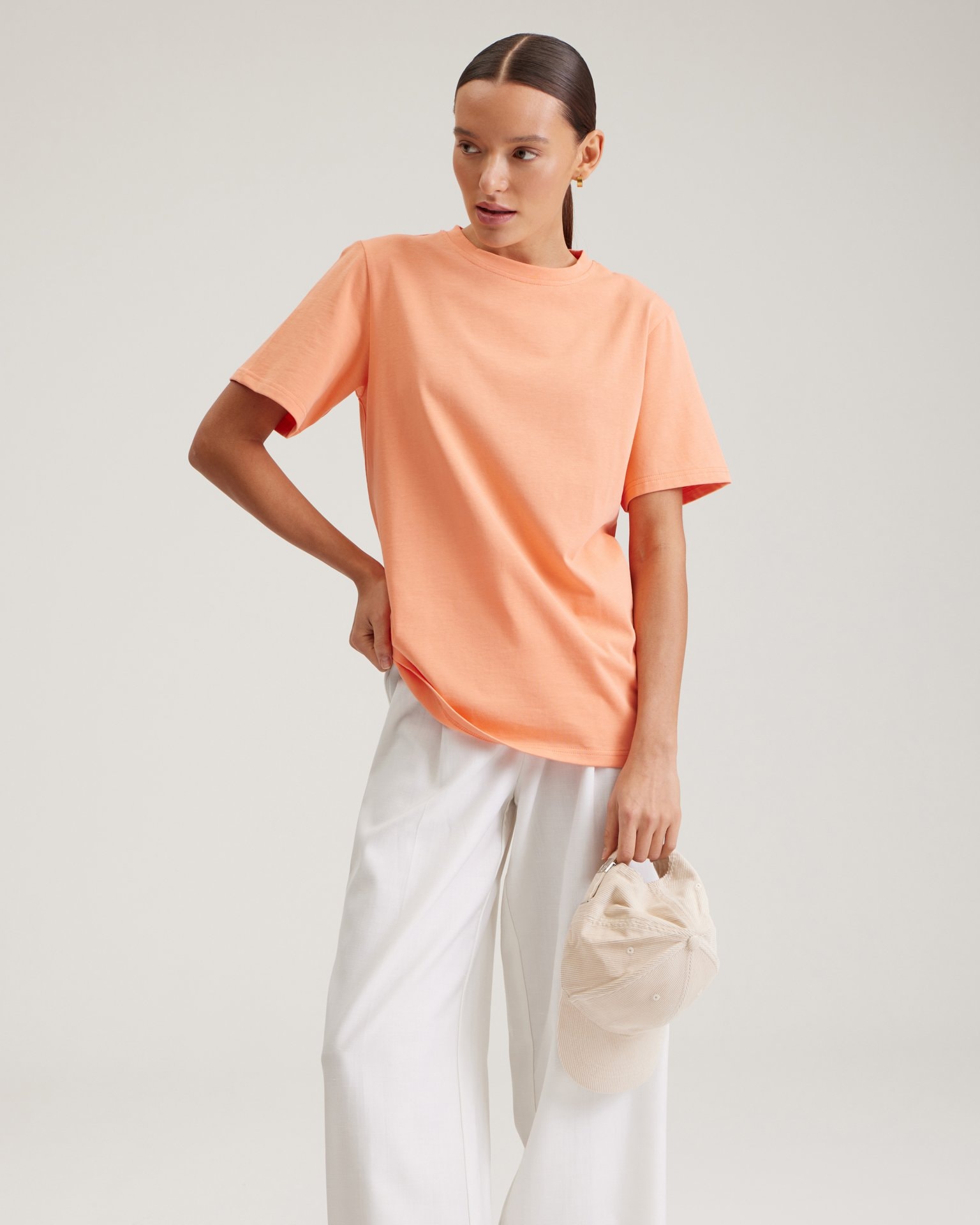 Basic peach T-shirt, Orange — photo 4