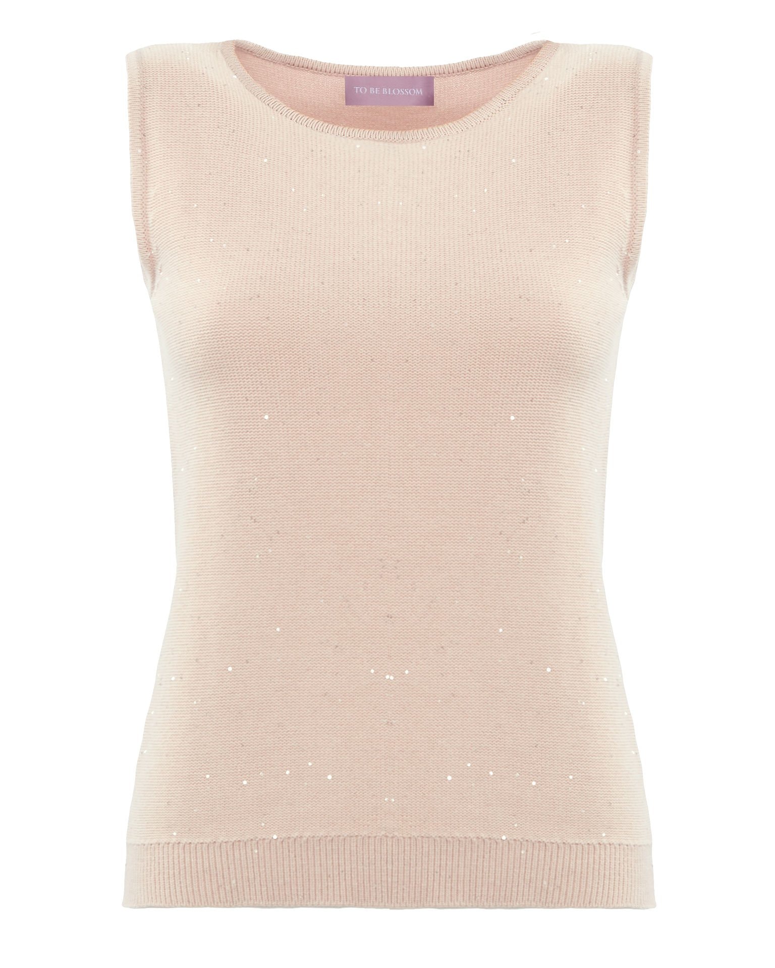 Sequin top, Beige — photo 6