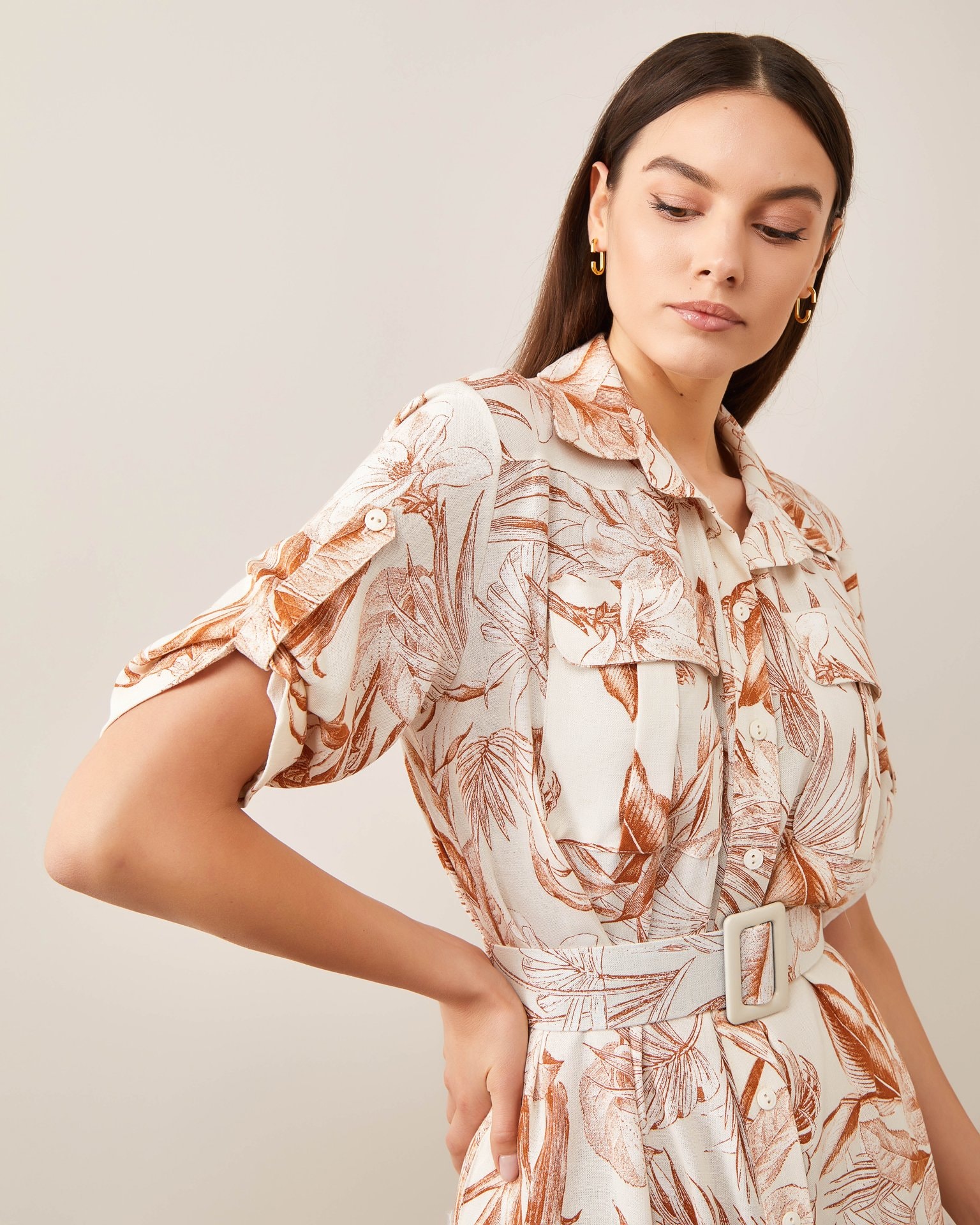 Dress in colonial style, Brown — photo 4