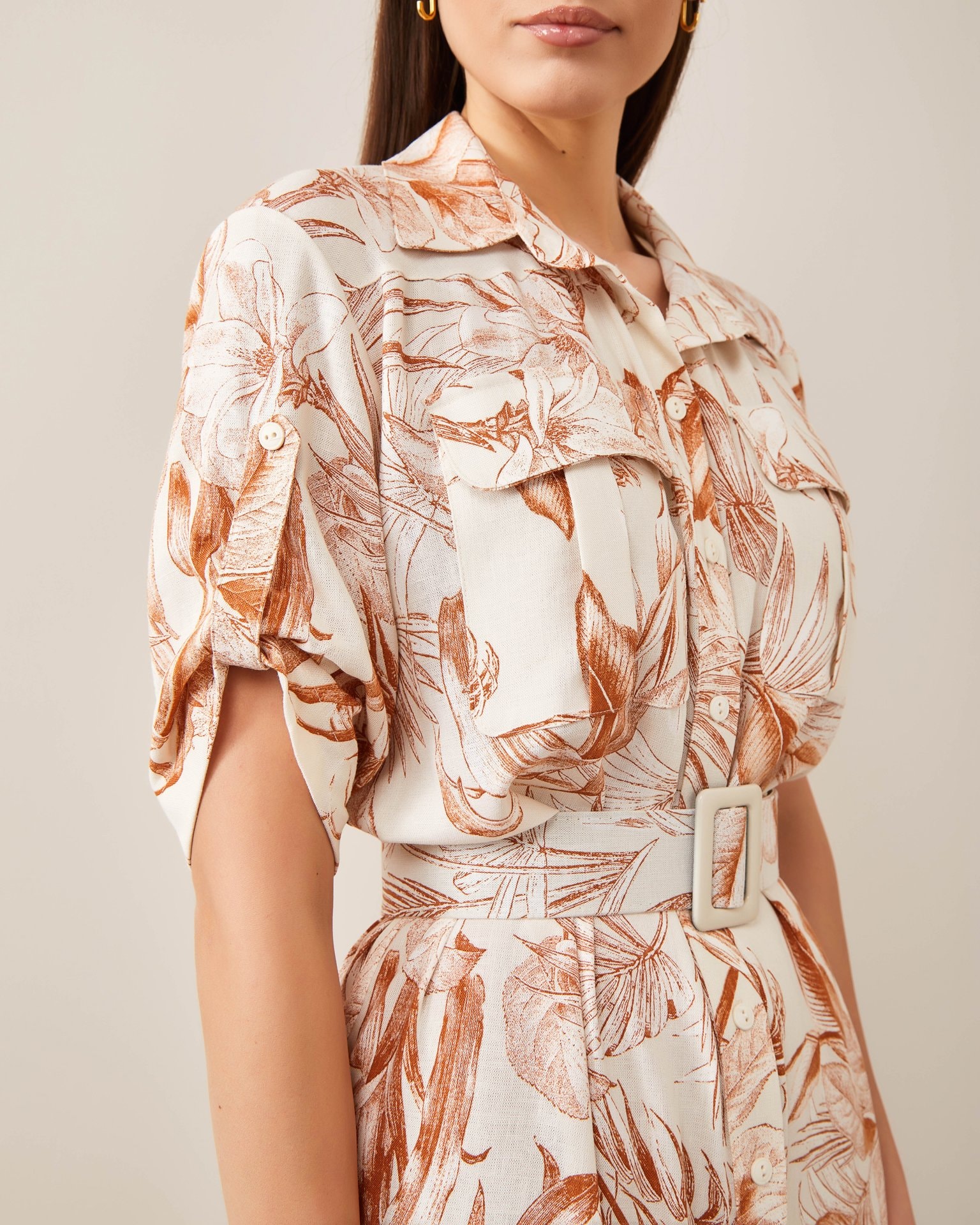 Dress in colonial style, Brown — photo 5