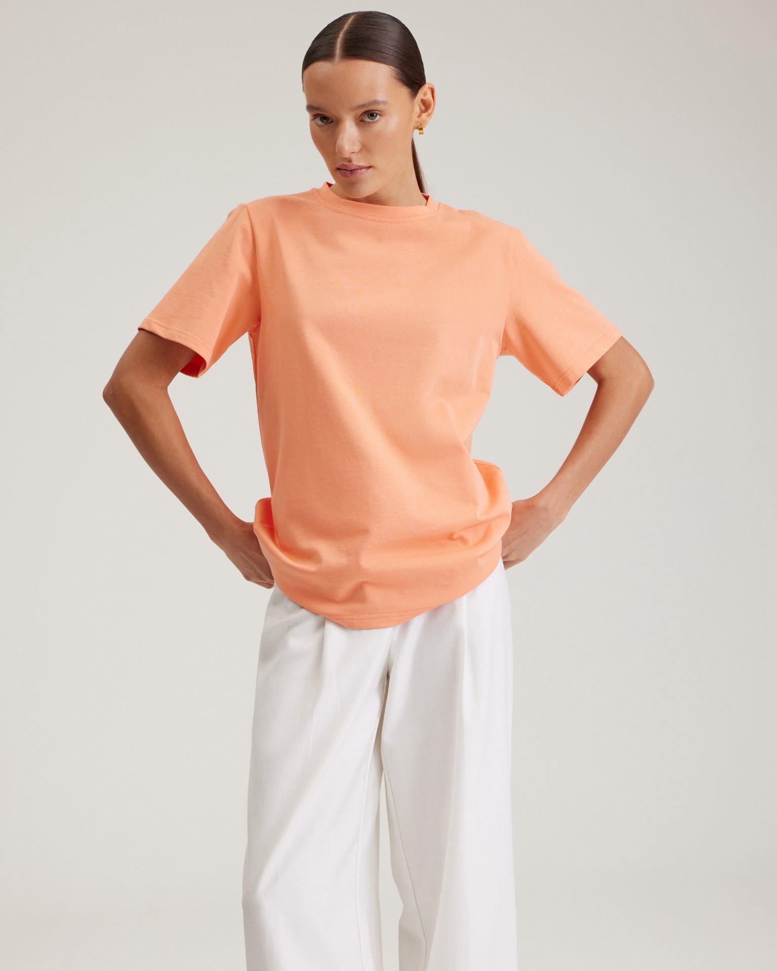 Basic peach T-shirt, Orange
