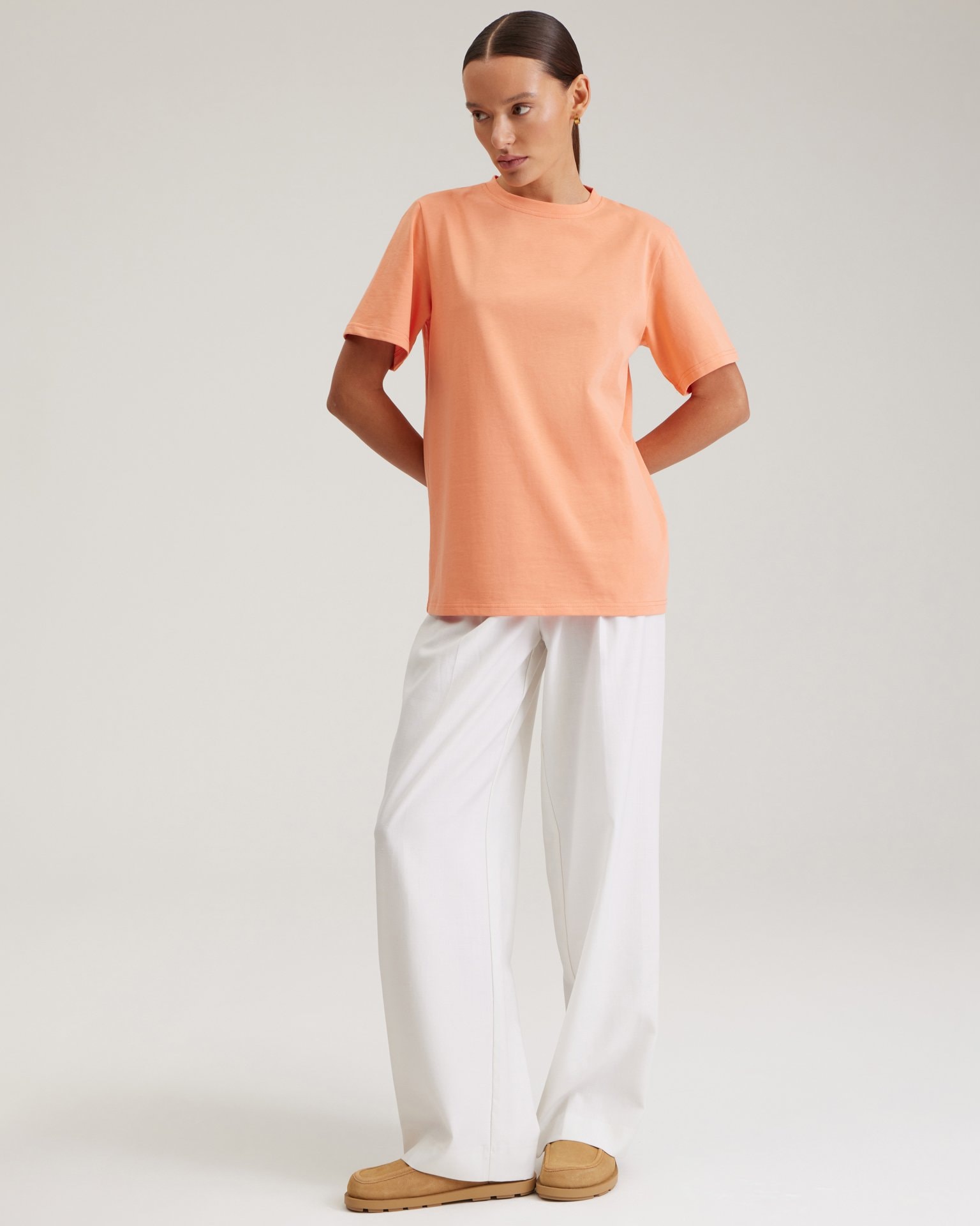 Basic peach T-shirt, Orange — photo 2