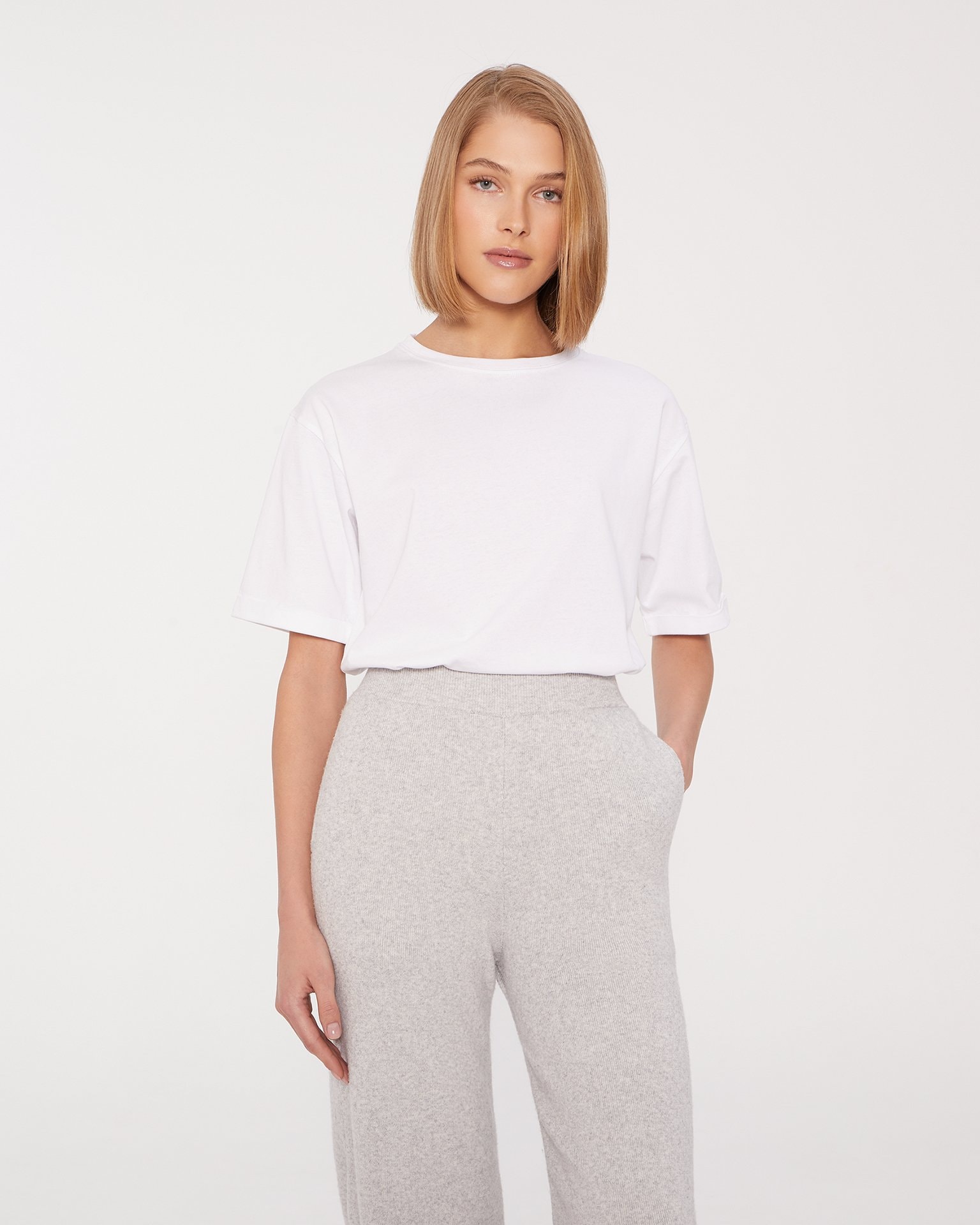 Grey knitted trousers, Grey — photo 4
