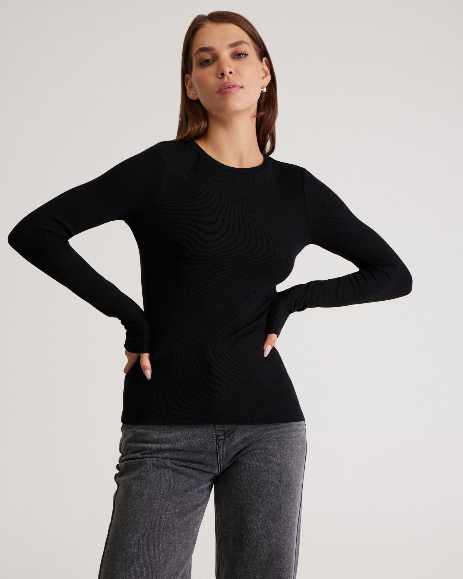 A black basic longsleeve, Black — photo 4