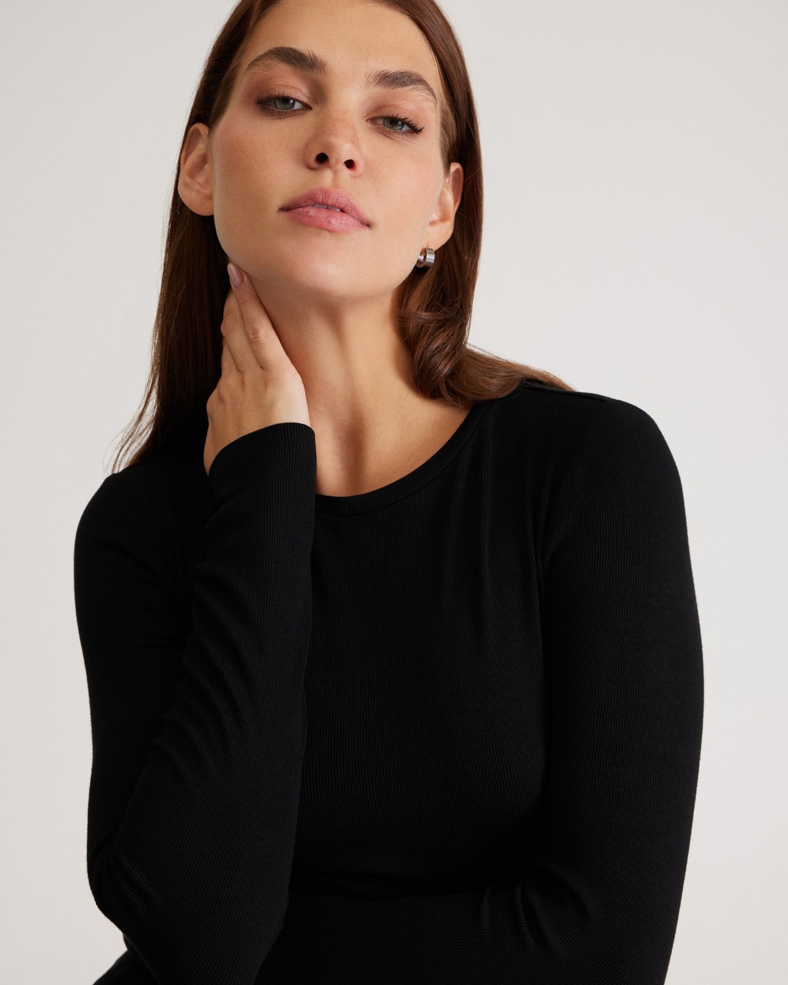 A black basic longsleeve, Black — photo 7