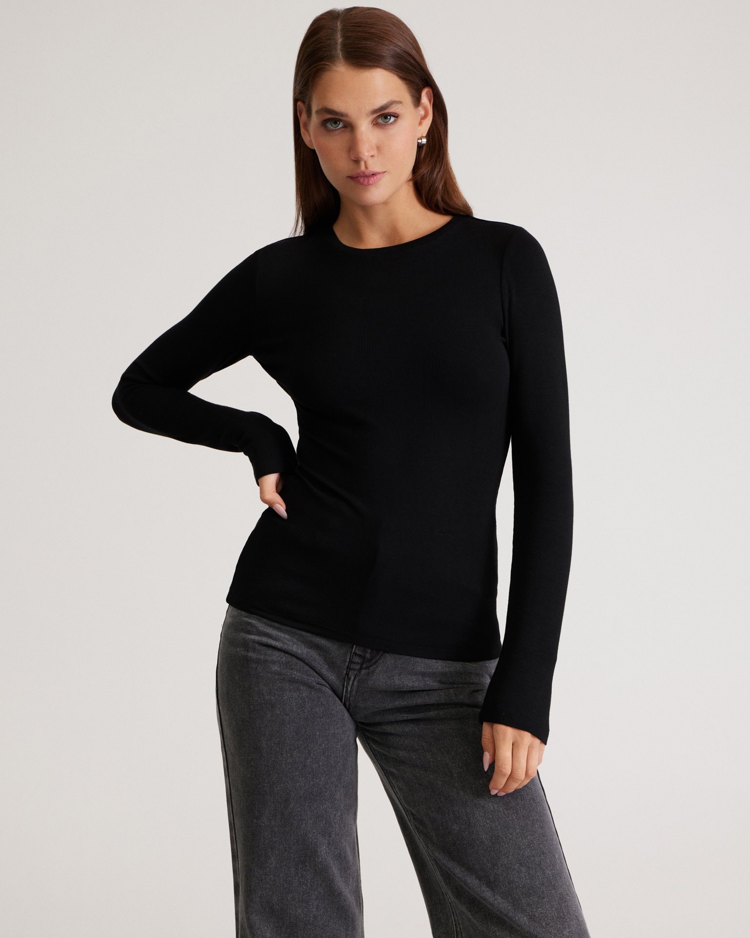 A black basic longsleeve, Black — photo 5