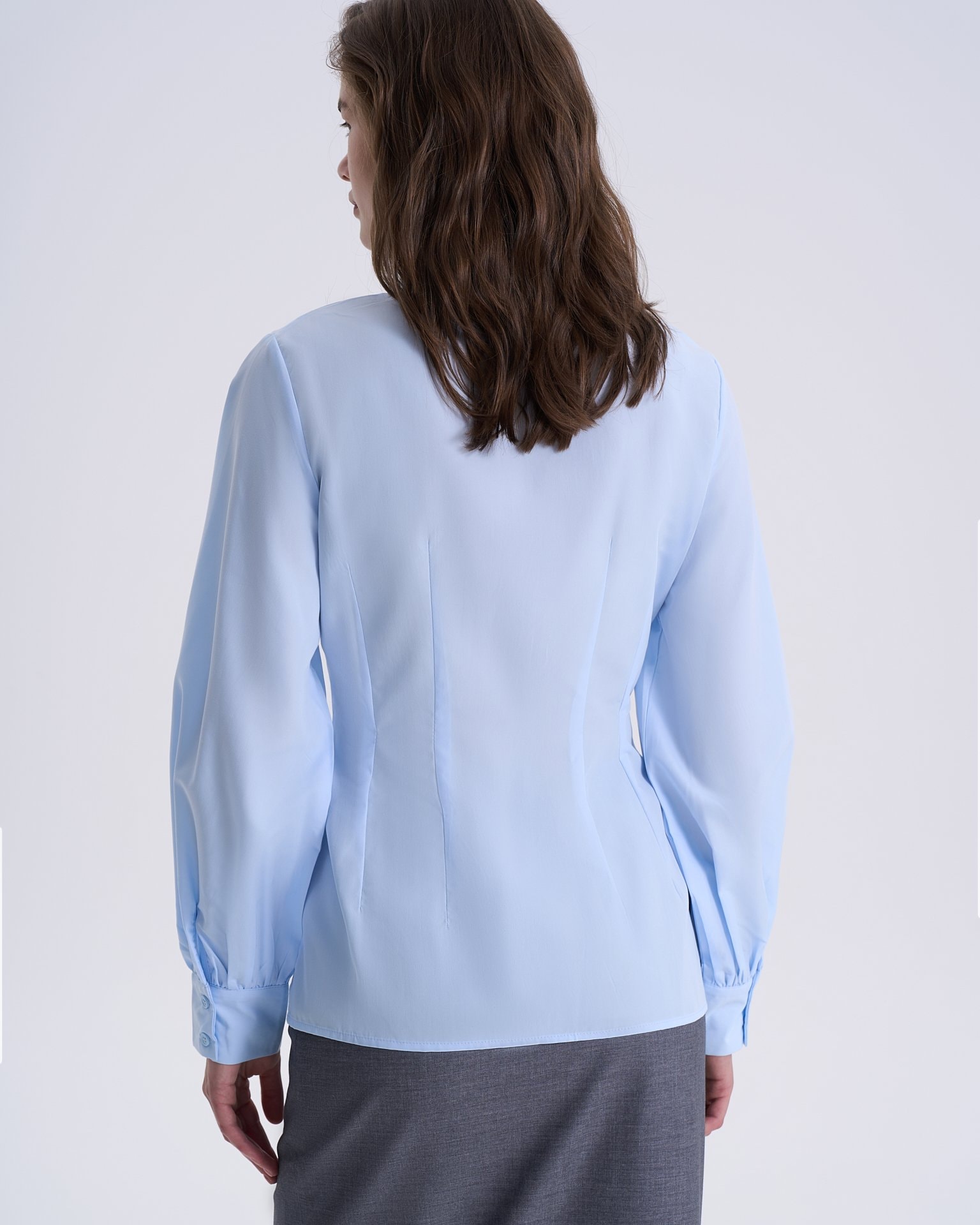 Shirt with voluminous sleeves, Sky Blue — photo 6