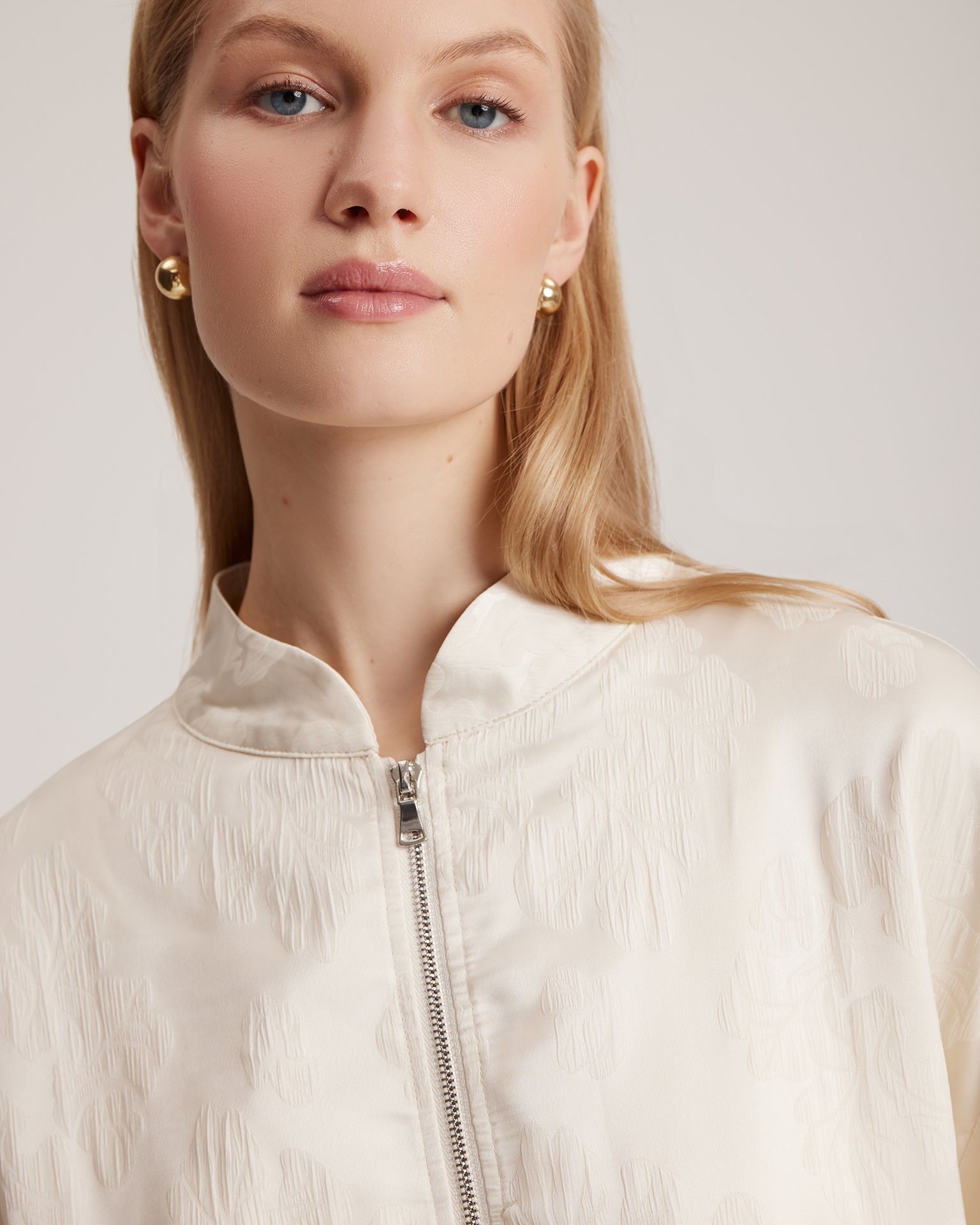 Longline bomber jacket, Milky — photo 6