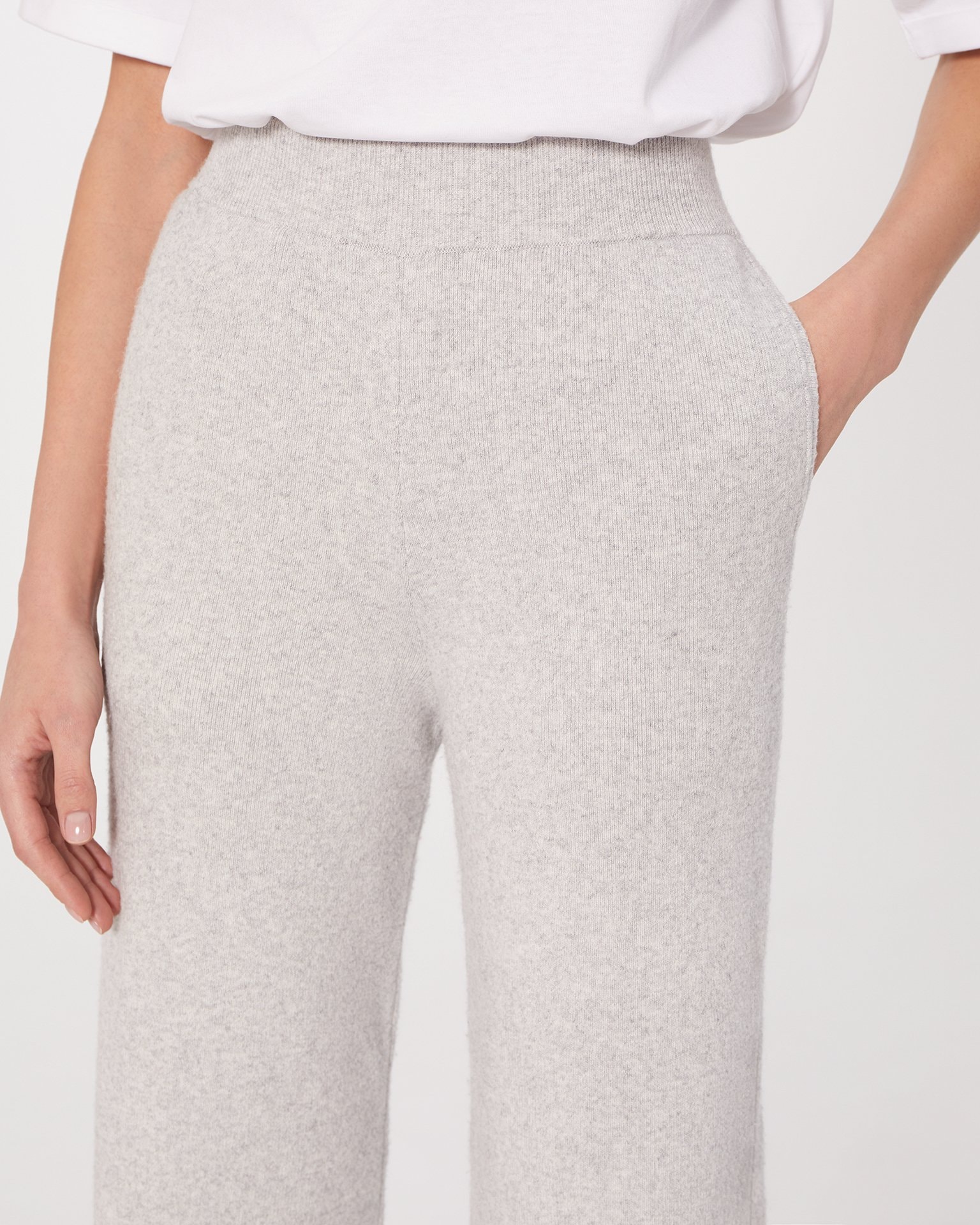 Grey knitted trousers, Grey — photo 7