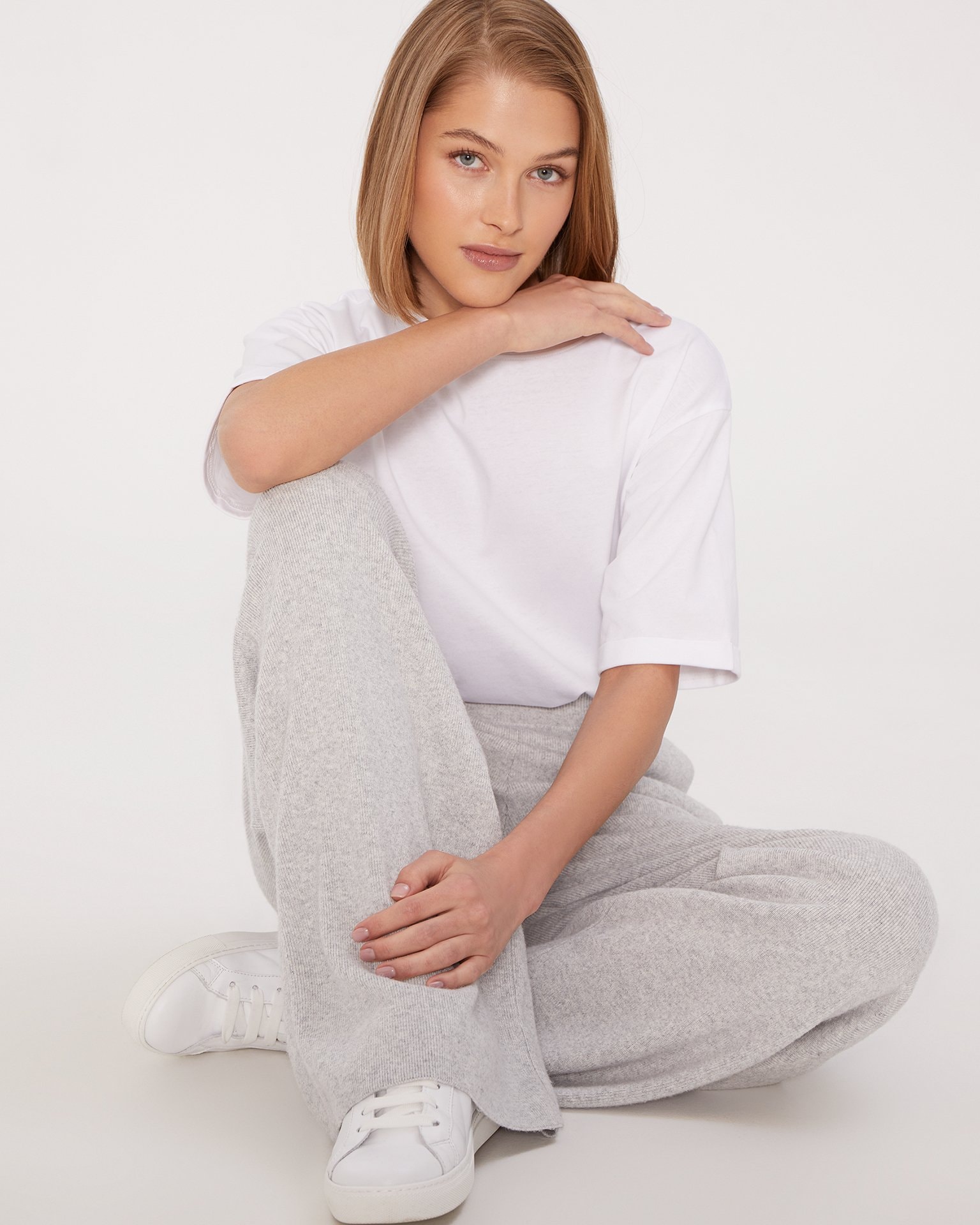 Grey knitted trousers, Grey — photo 2