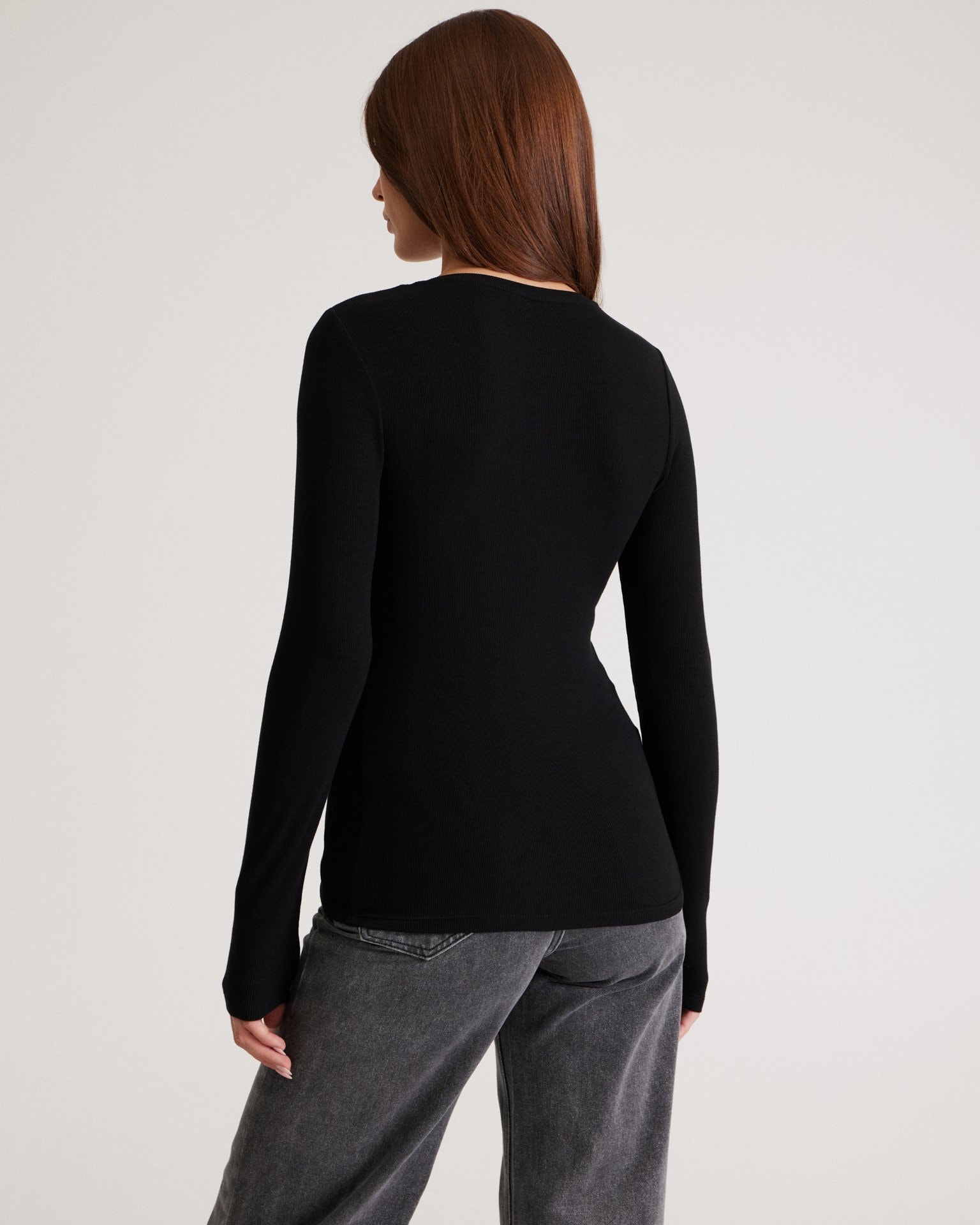 A black basic longsleeve, Black — photo 6