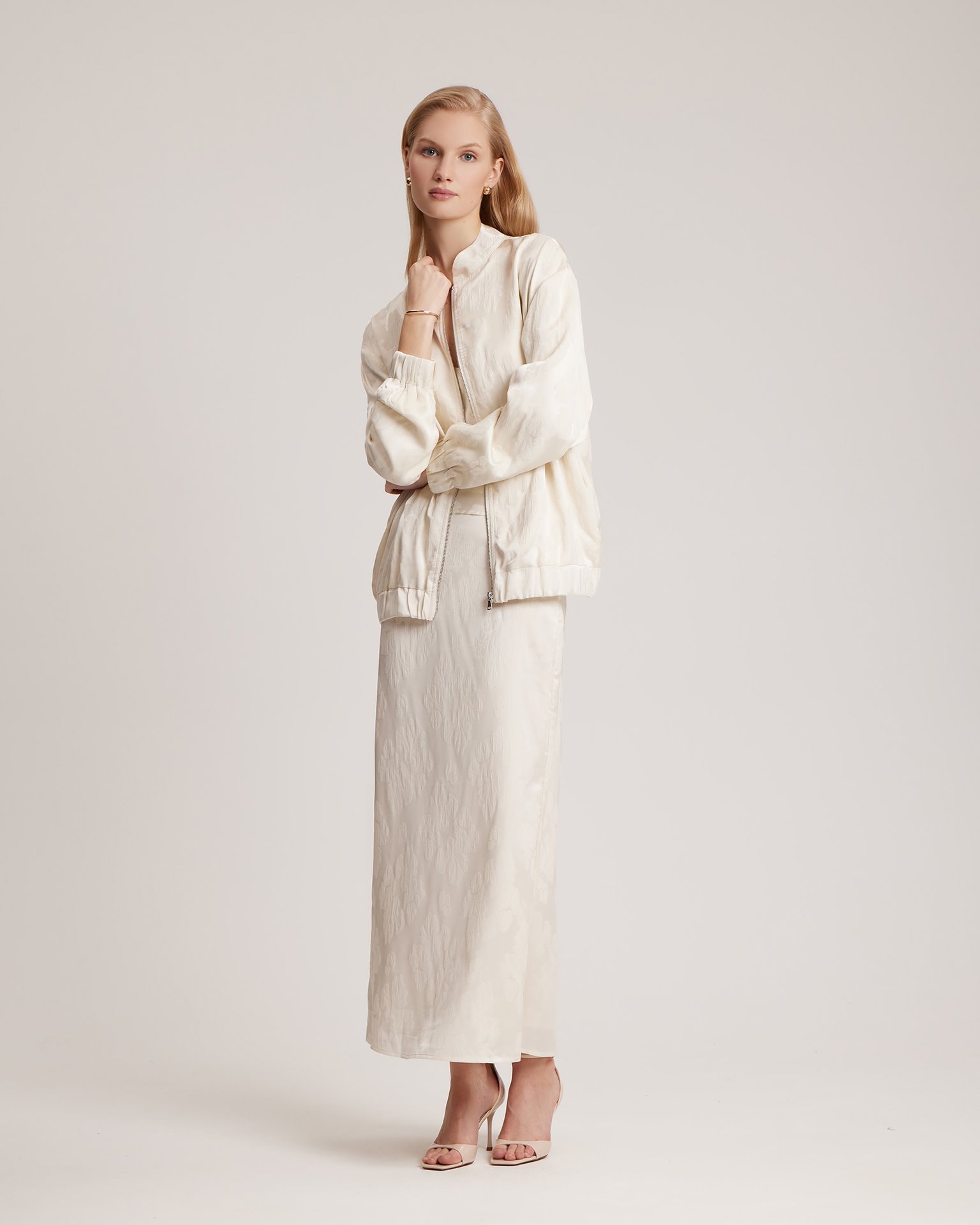 Longline bomber jacket, Milky — photo 5