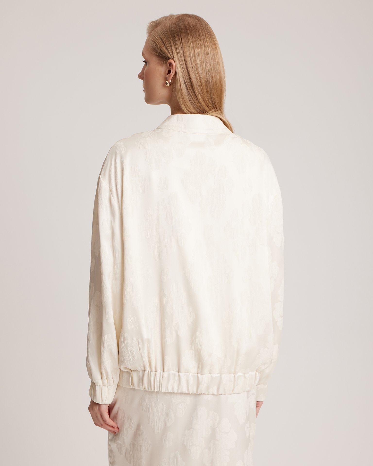 Longline bomber jacket, Milky — photo 3