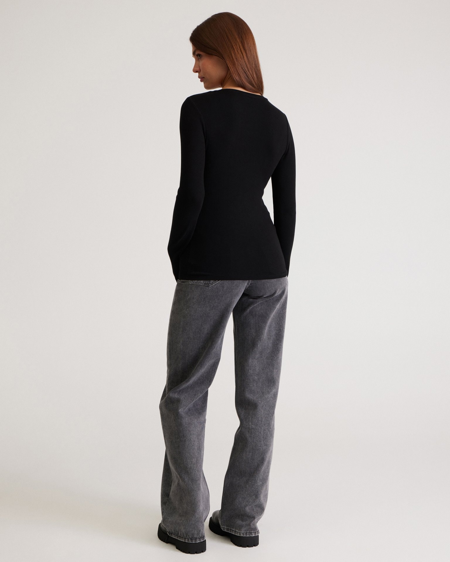 A black basic longsleeve, Black — photo 3