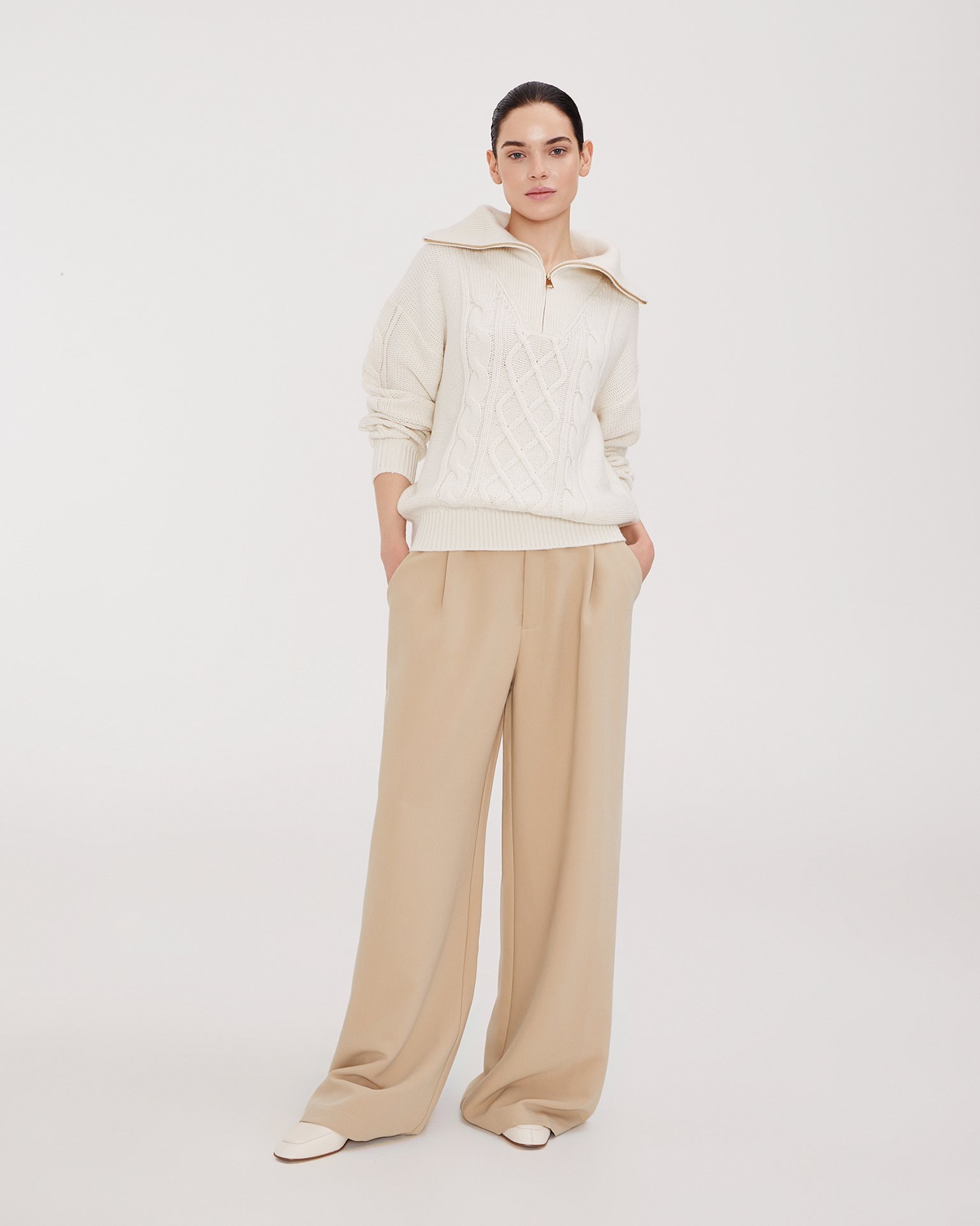 Jumper with a collar, White — photo 6