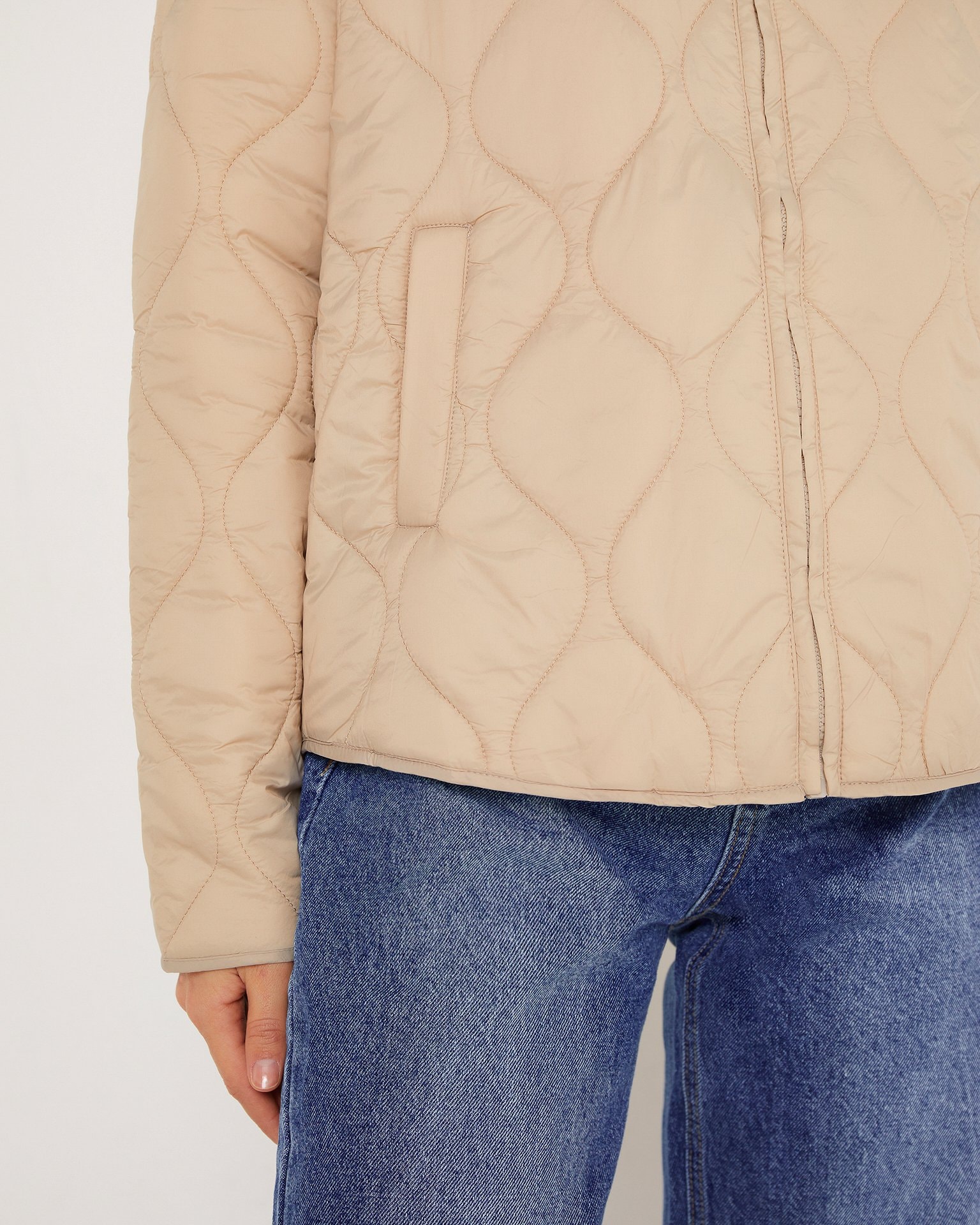 Quilted cropped jacket, Beige — photo 7