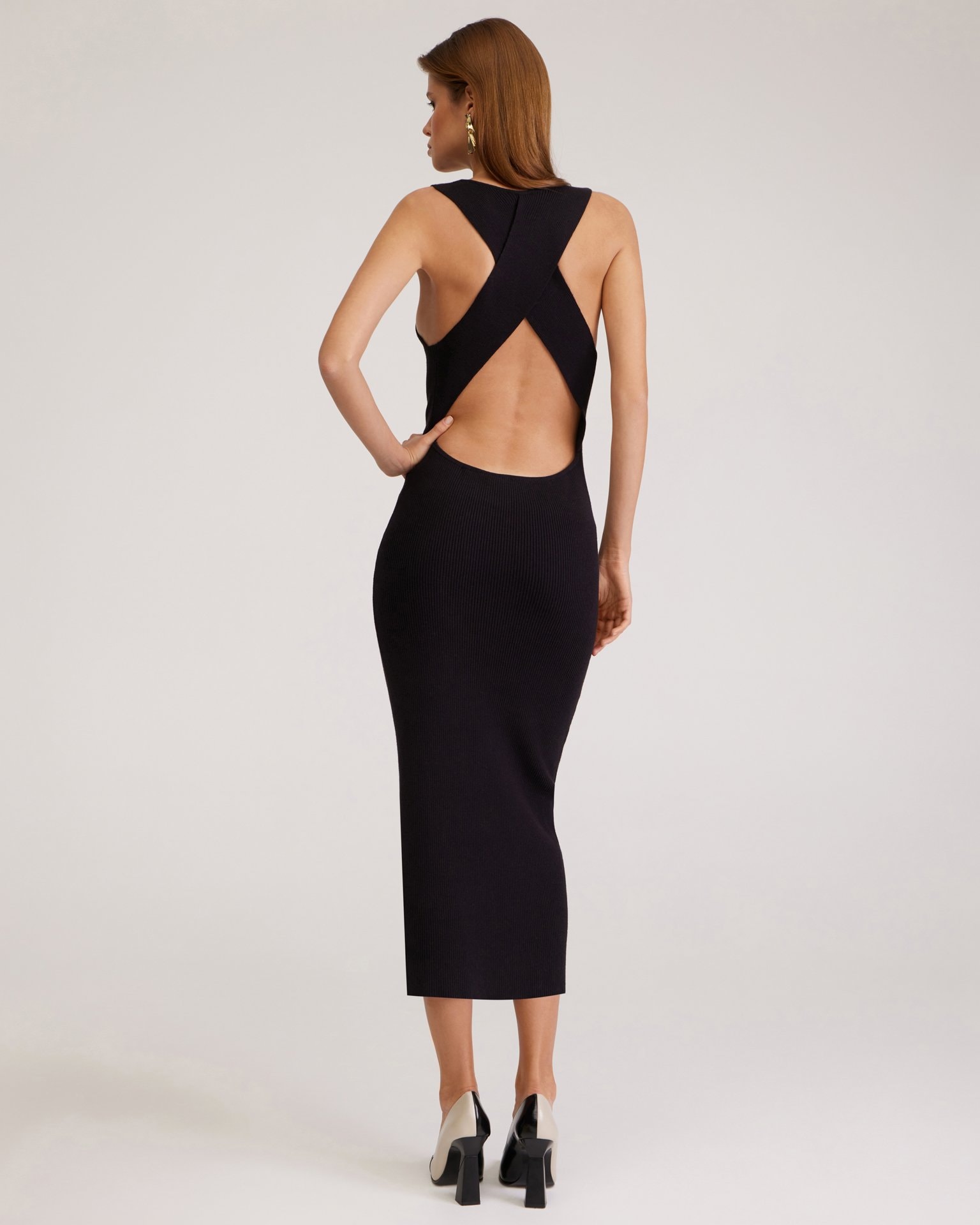 Sleeveless black dress, Black — photo 3