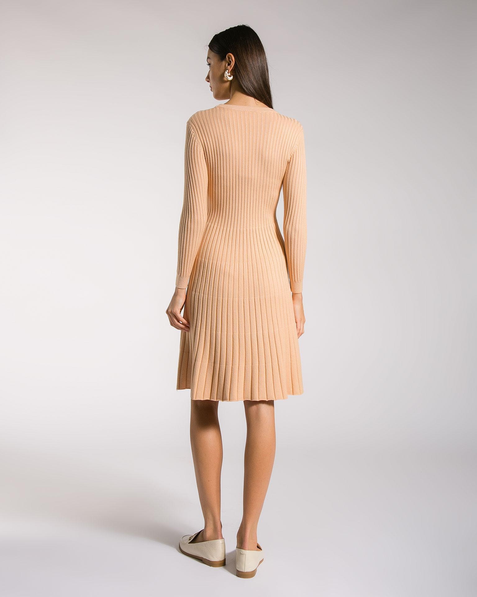 Dress with a flared skirt, Beige — photo 4