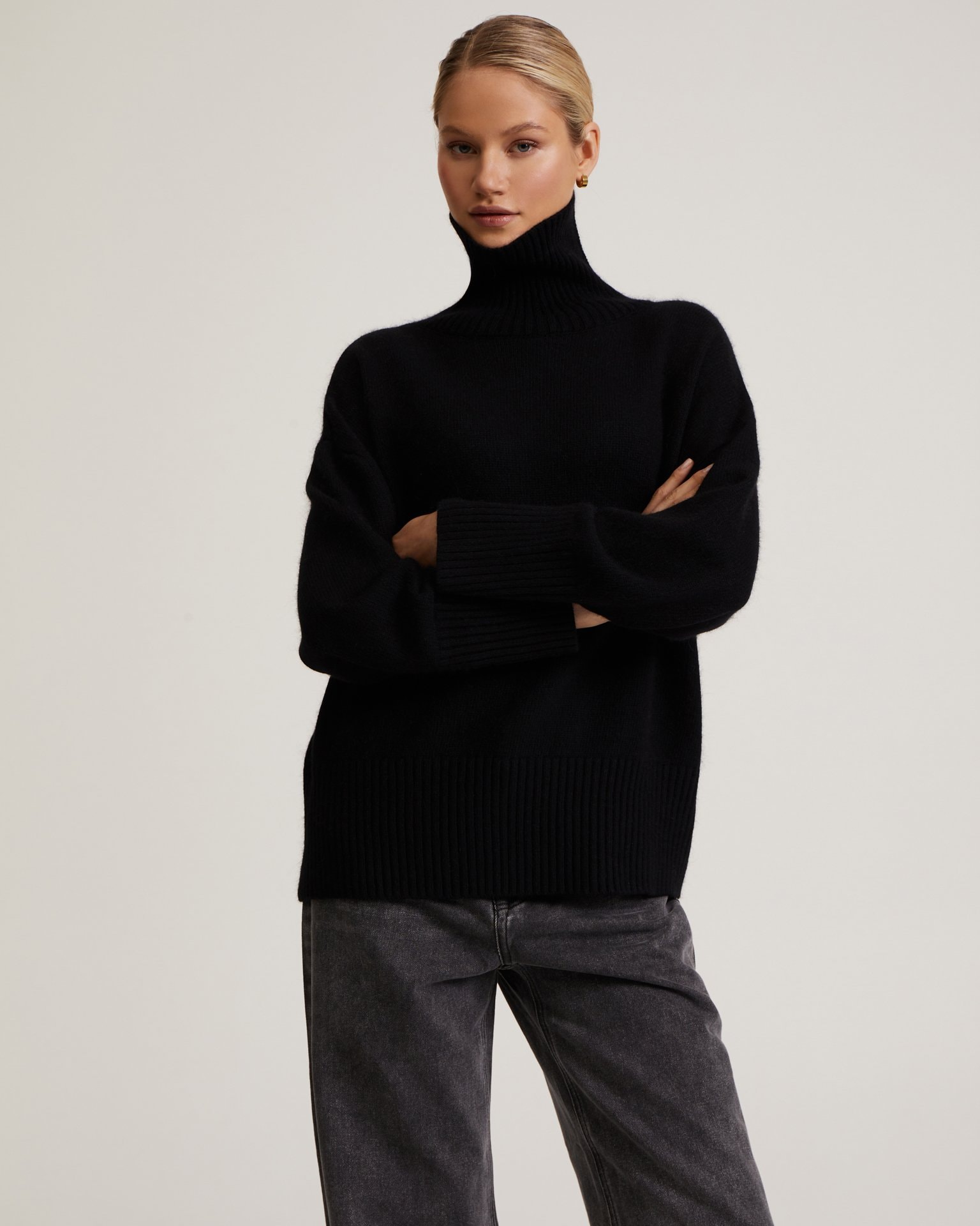 High-Neck Jumper, Black