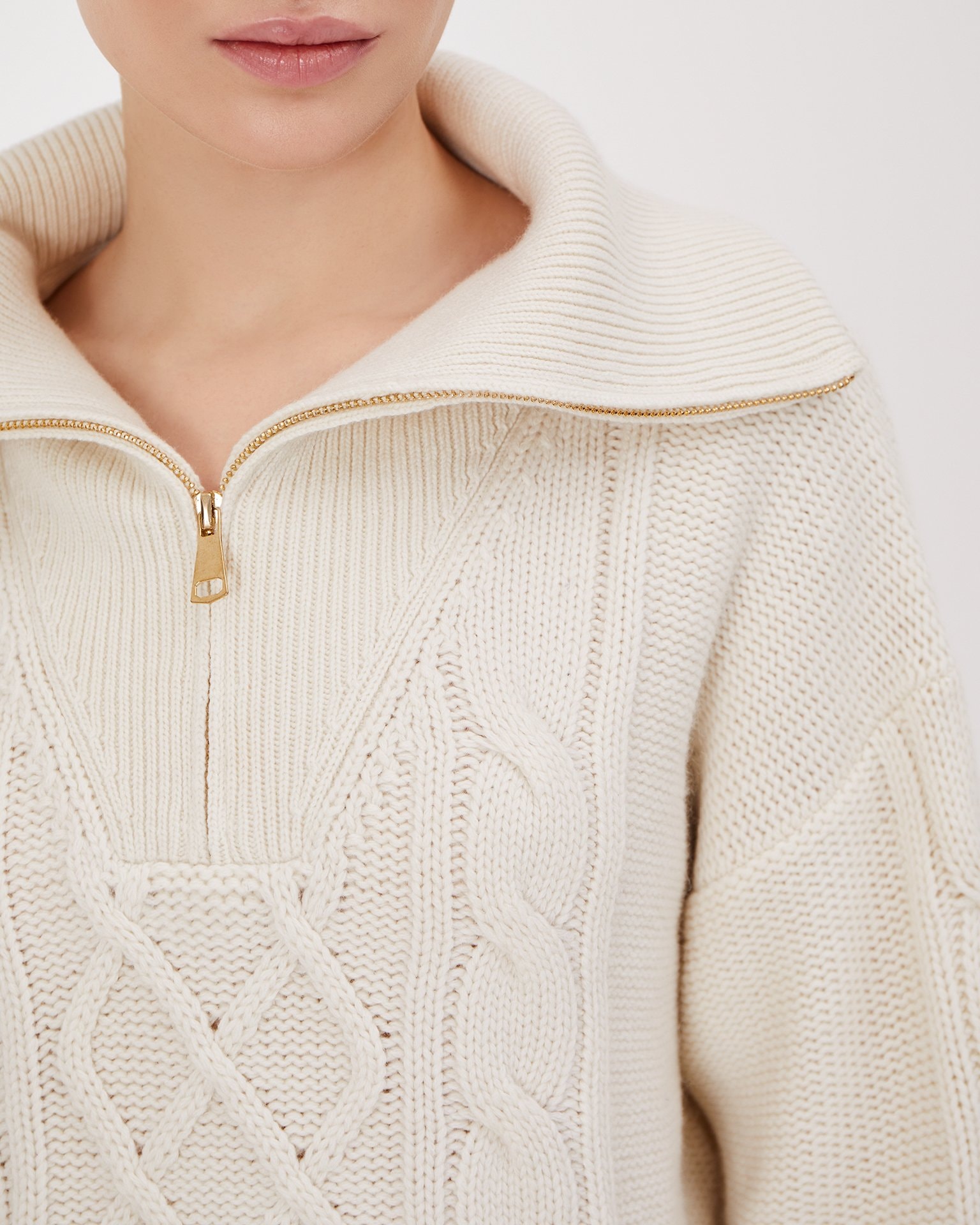 Jumper with a collar, White — photo 4