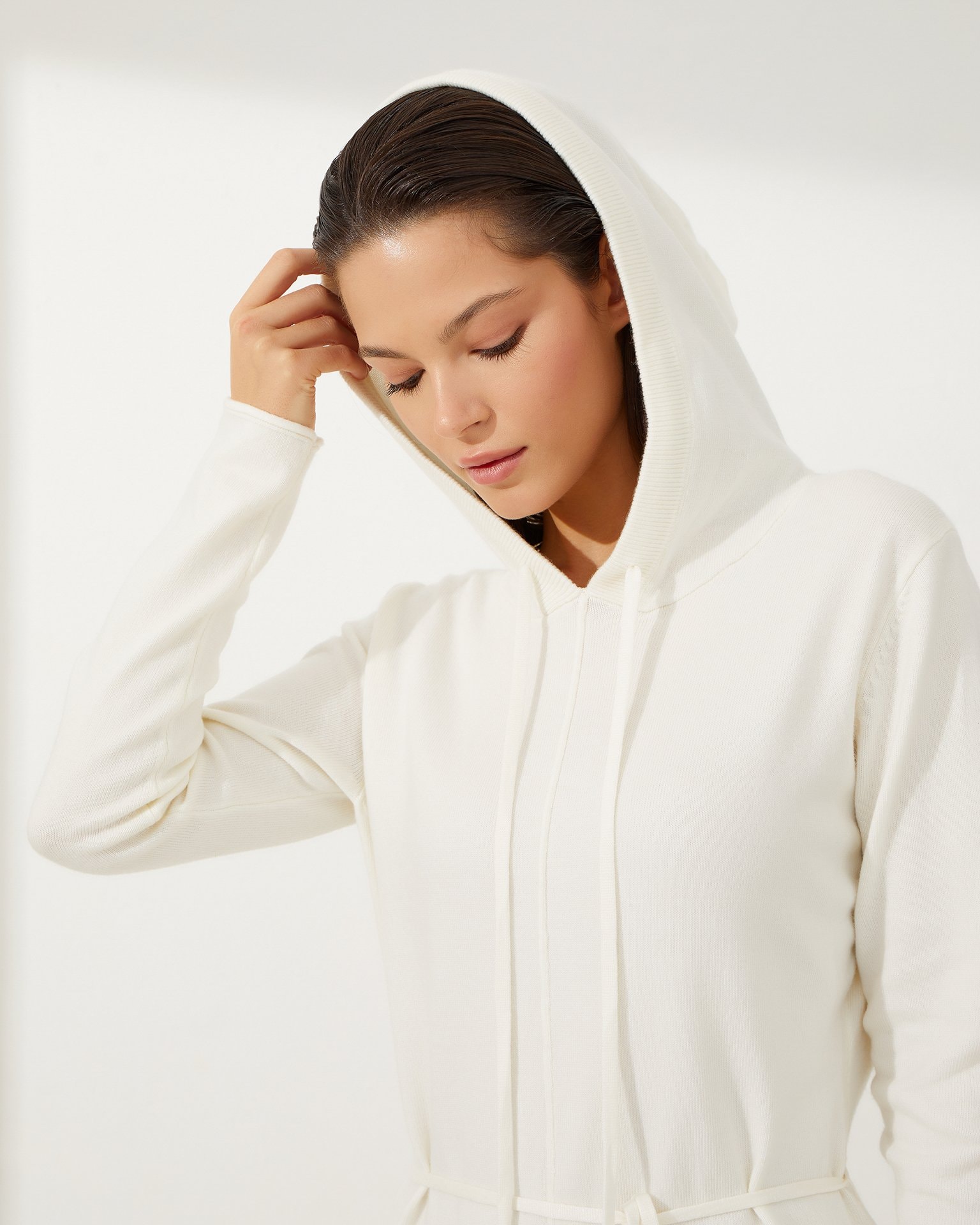 Hooded midi dress, Milk — photo 5