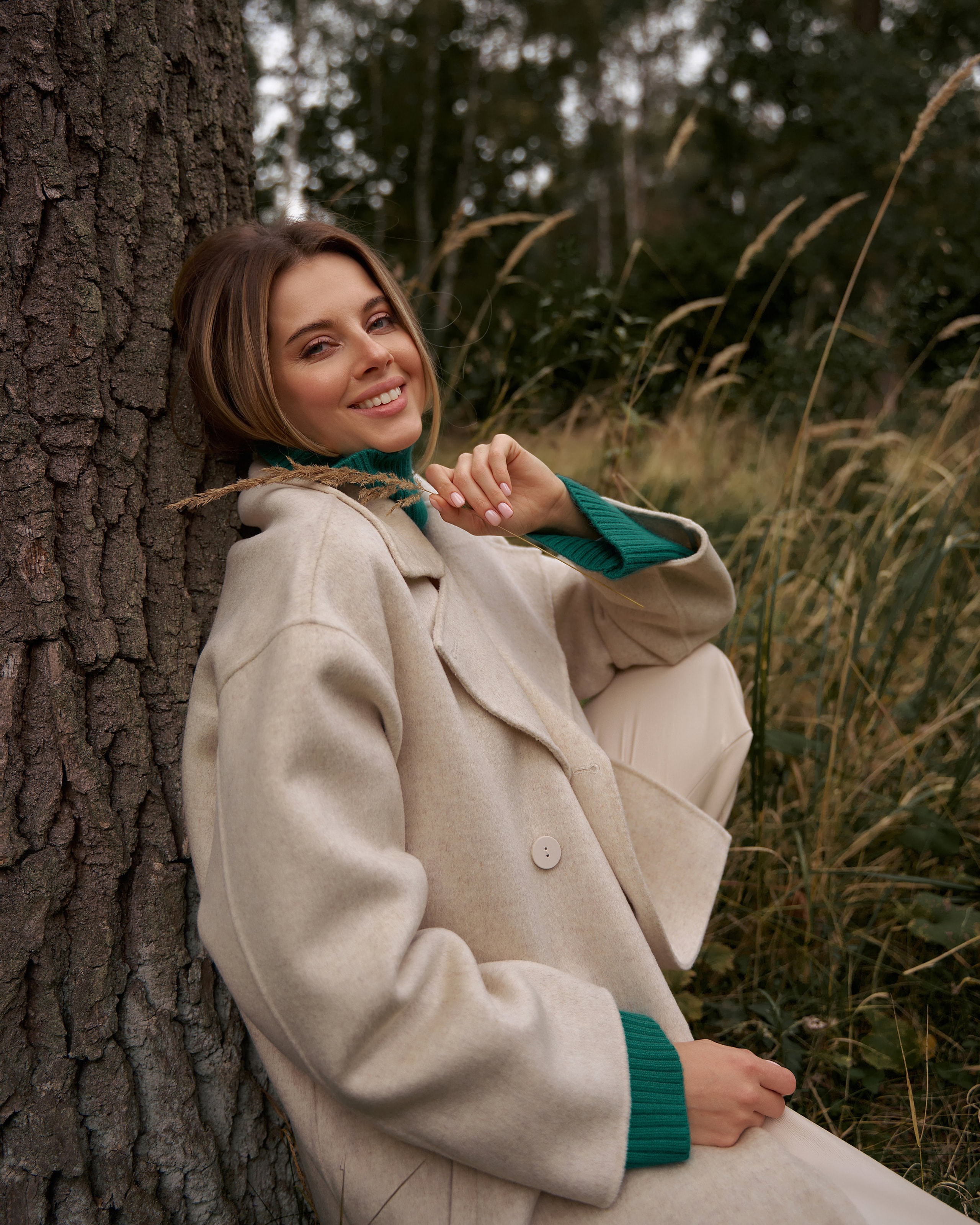 Wool coat, Beige